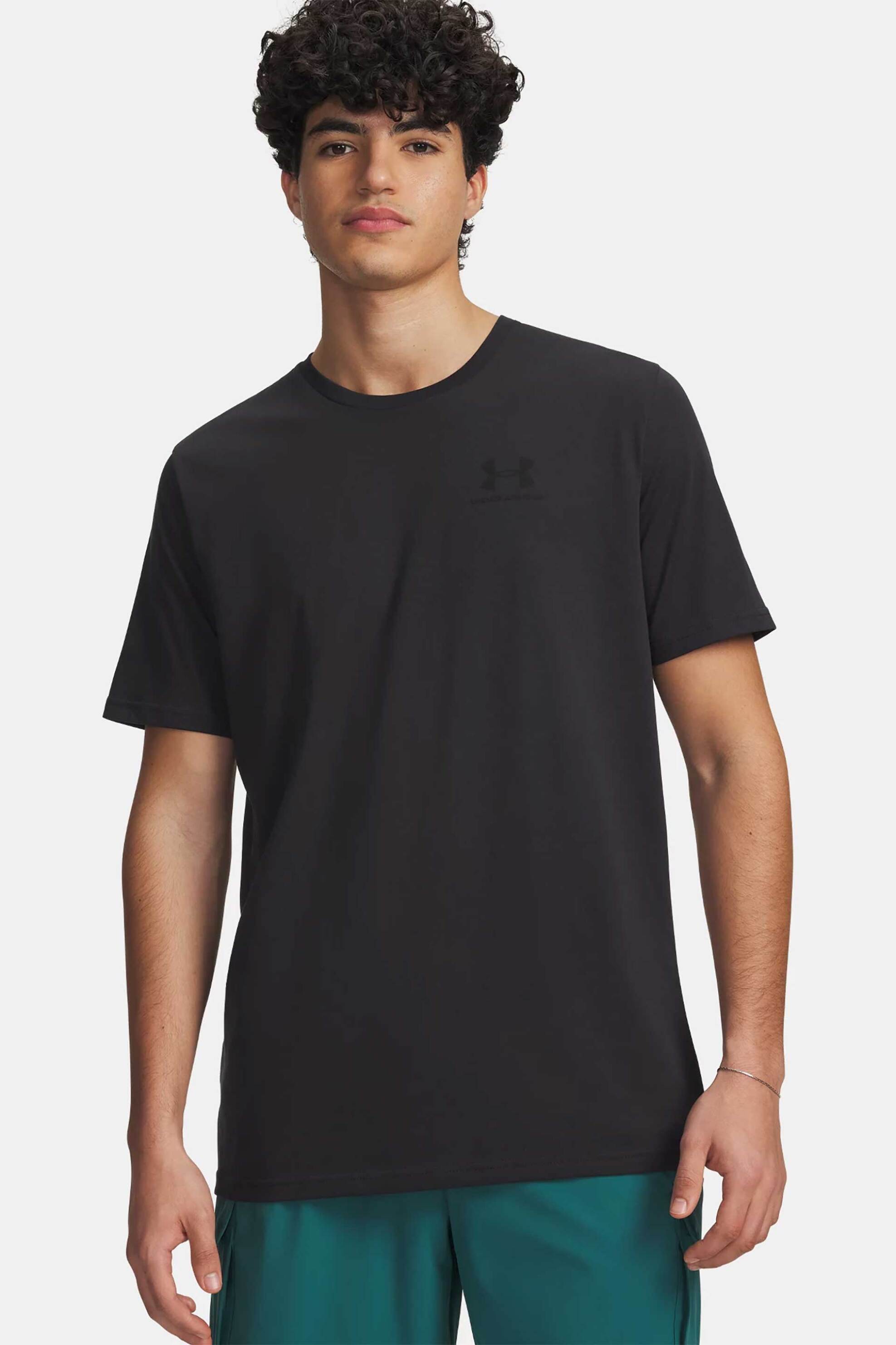 Under Armour ανδρικό T-shirt "Left Chest Logo" - 1326799 Μαύρο