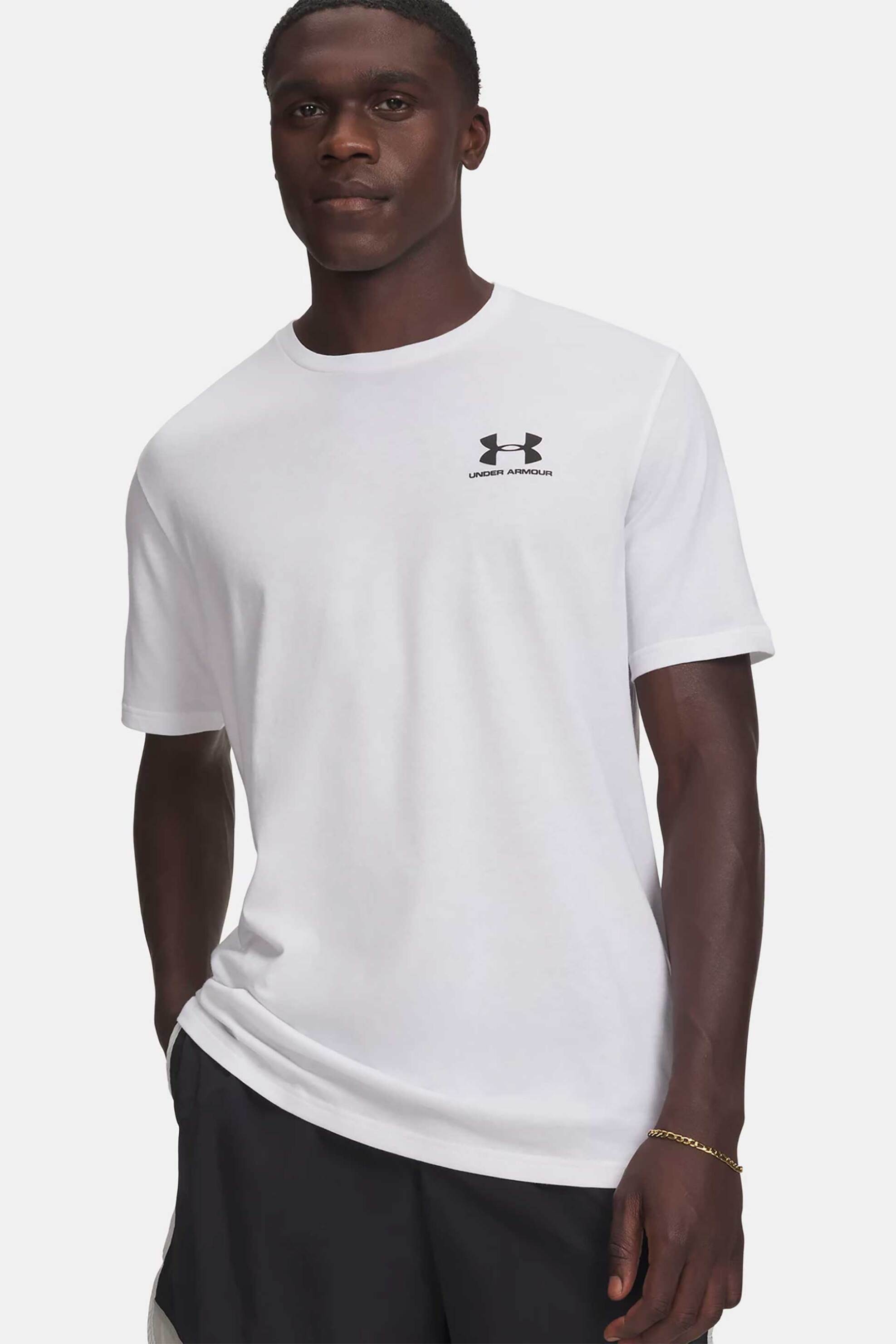 Under Armour ανδρικό T-shirt "Left Chest Logo" - 1326799 Λευκό