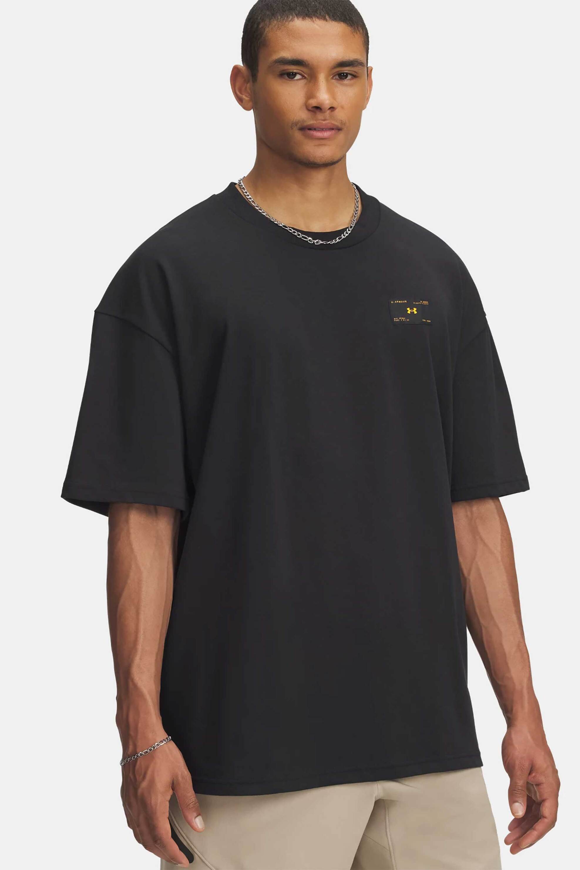 Under Armour ανδρικό T-shirt "Woven Label Heavyweight" - 6005668 Μαύρο