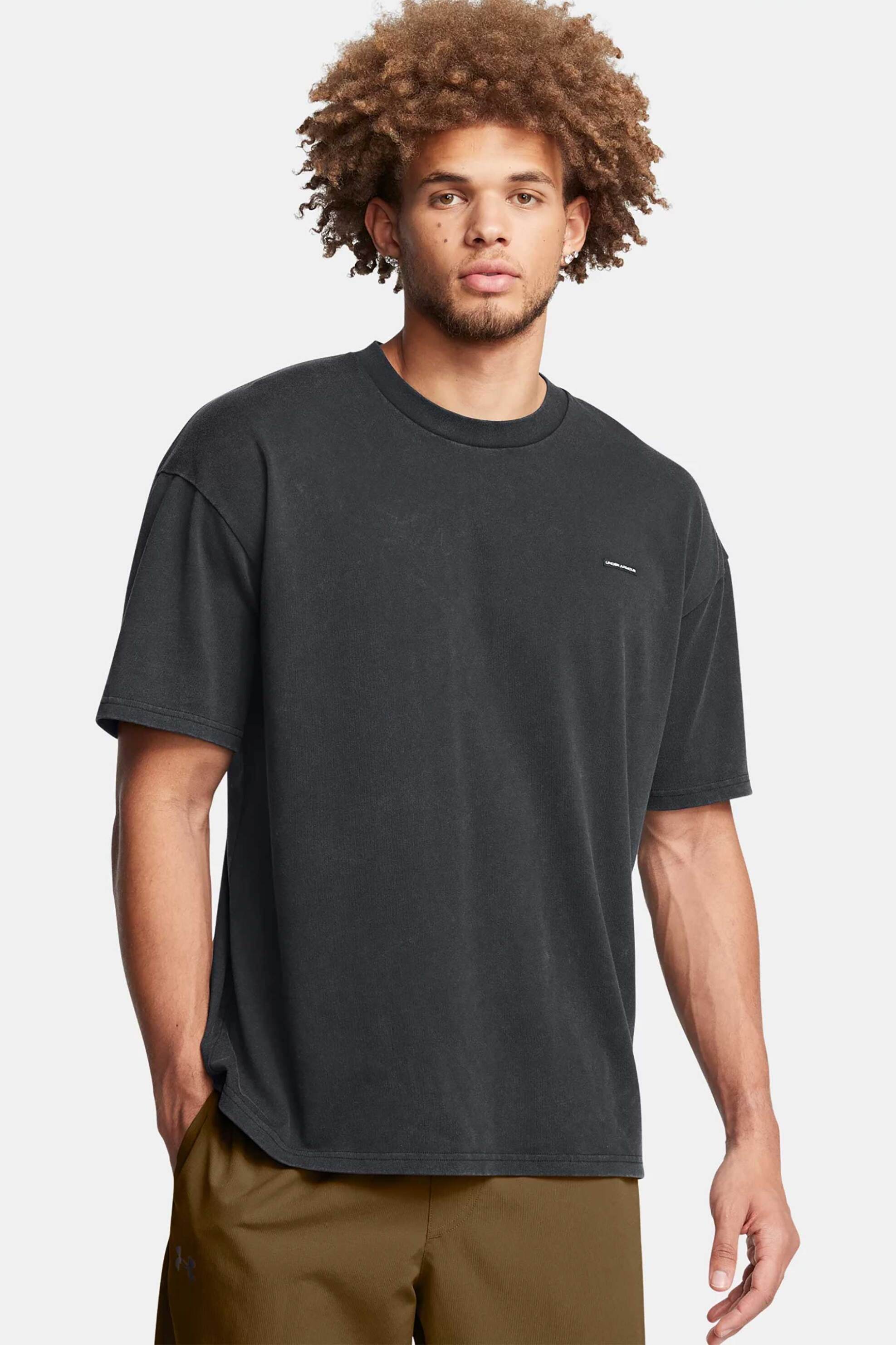 Under Armour ανδρικό T-shirt "Heavyweight Logo Wash" - 1389147 Μαύρο