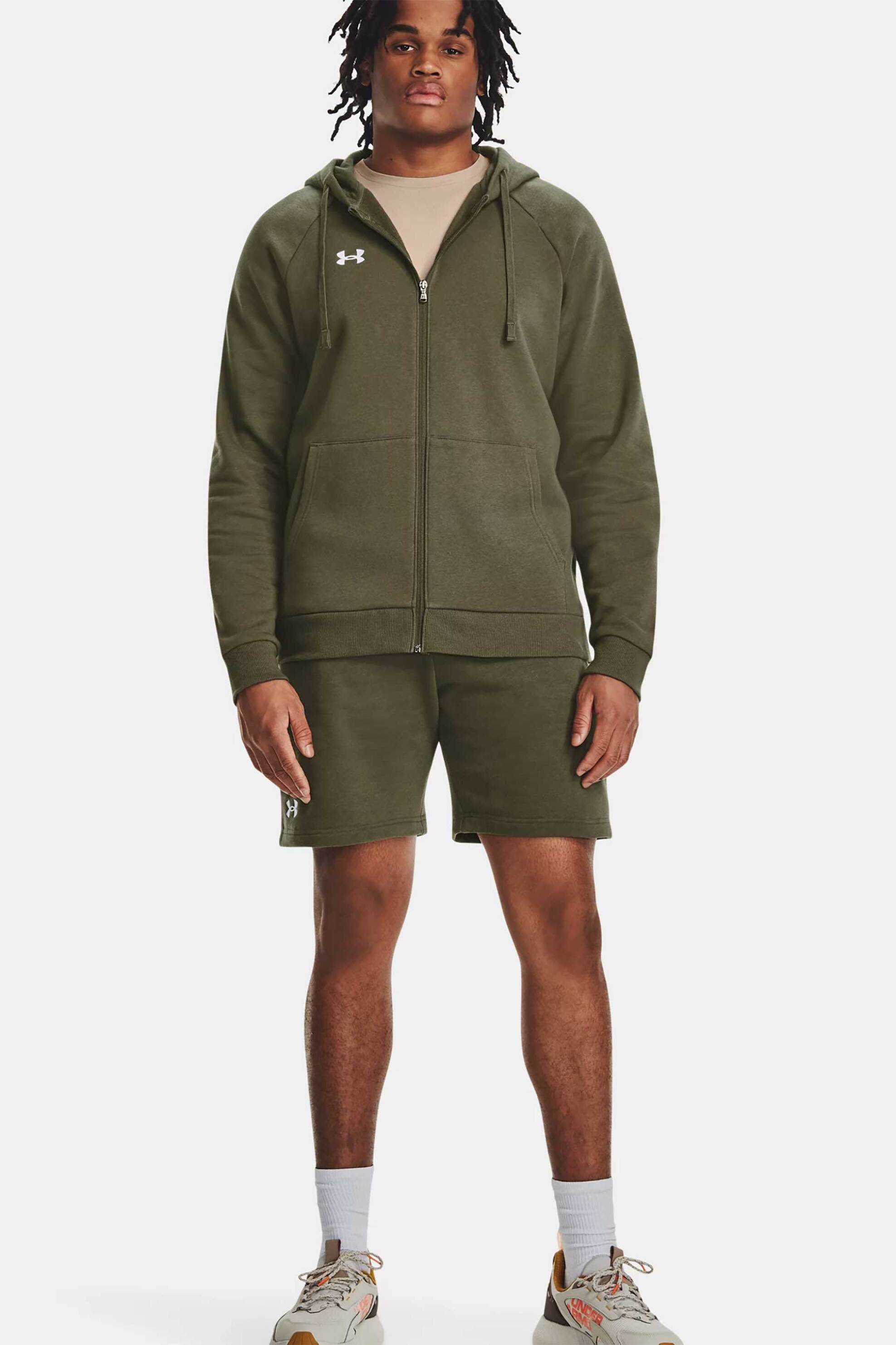 Under Armour ανδρική ζακέτα φούτερ με κουκούλα "Rival Fleece" - 1379767 Χακί φωτογραφία