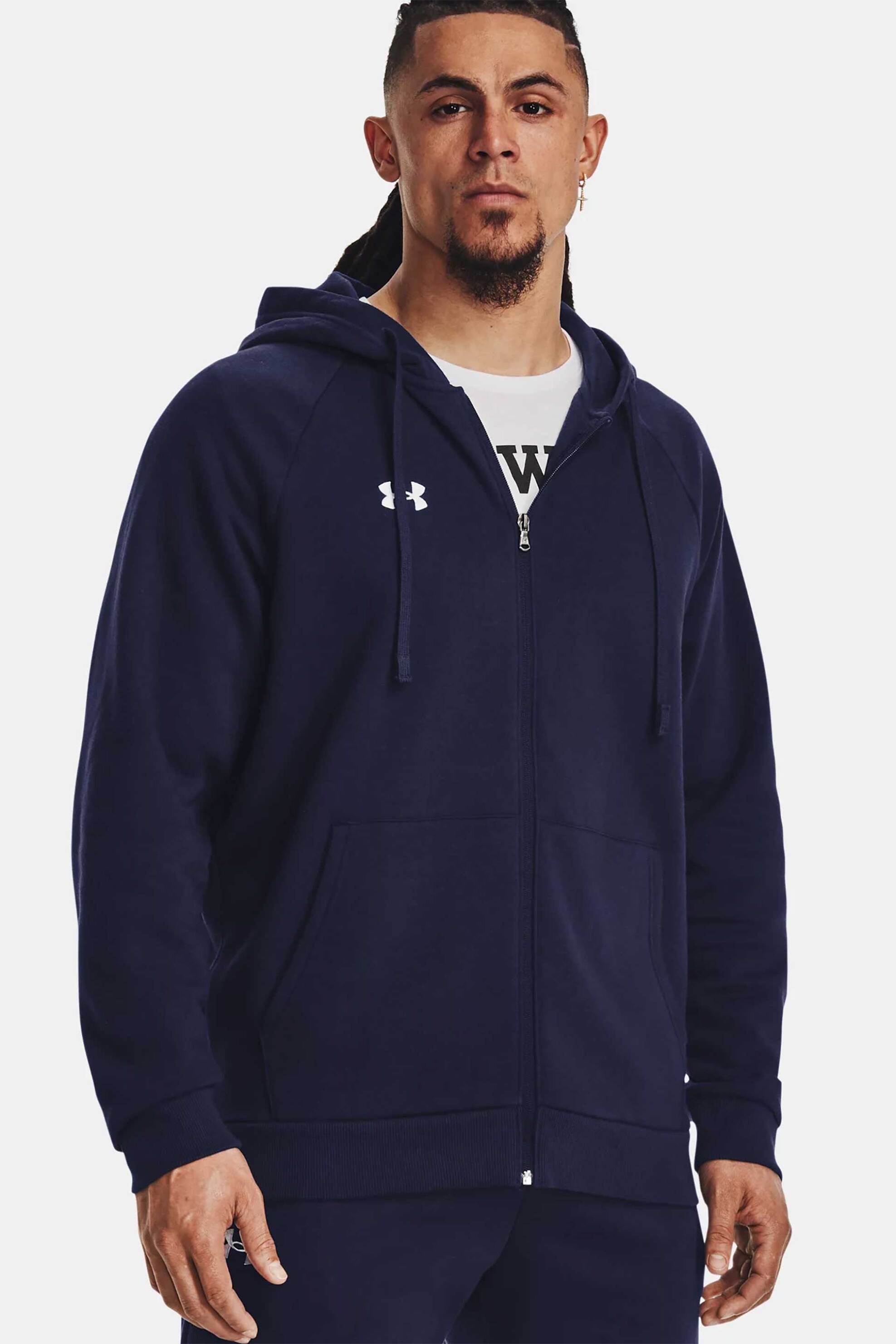 Under Armour ανδρική ζακέτα φούτερ με κουκούλα "Rival Fleece" - 1379767 Μπλε Σκούρο