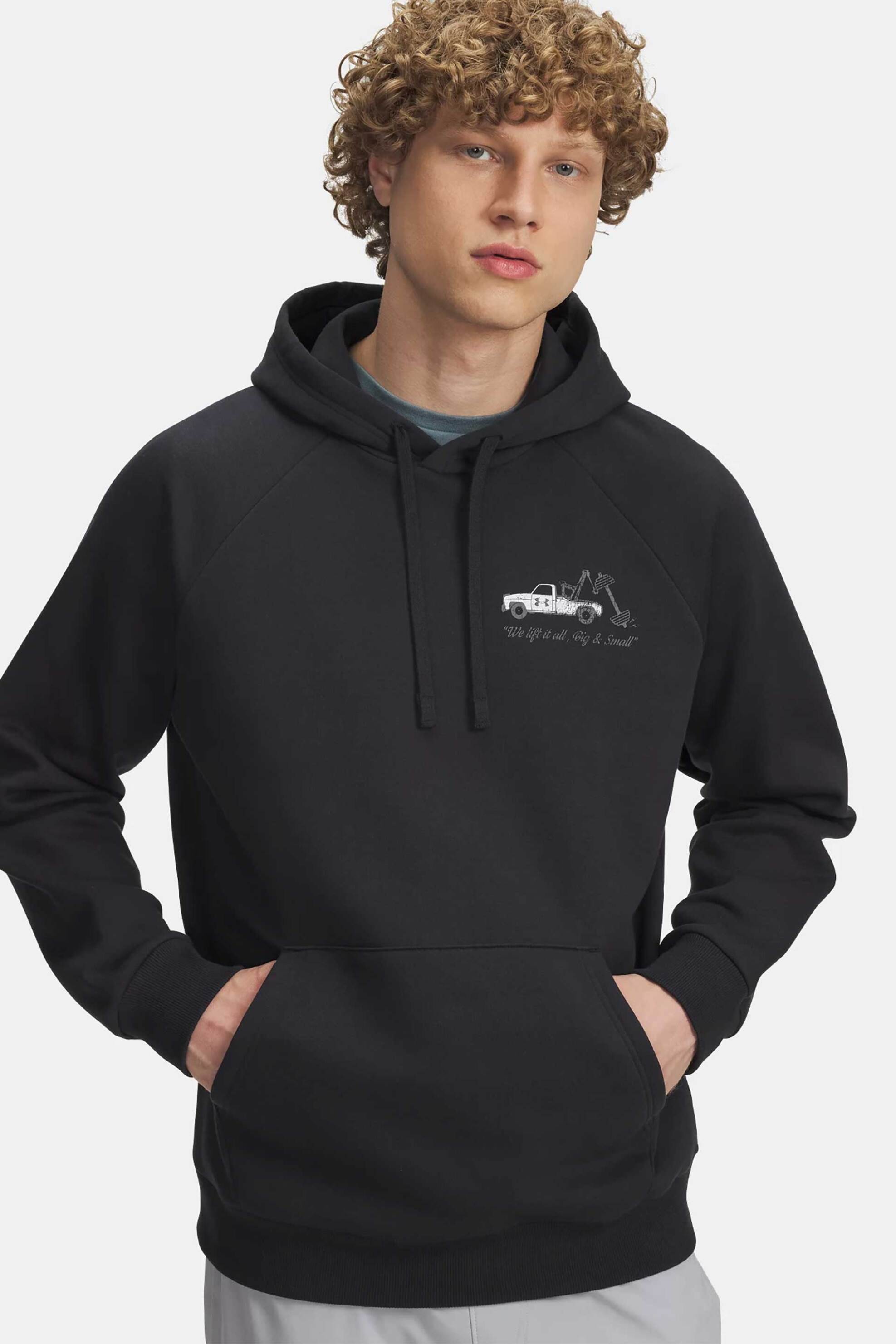 UNDER ARMOUR Under Armour ανδρική μπλούζα φούτερ με κουκούλα "Rival Fleece HBR Logo" - 6003955 Μαύρο