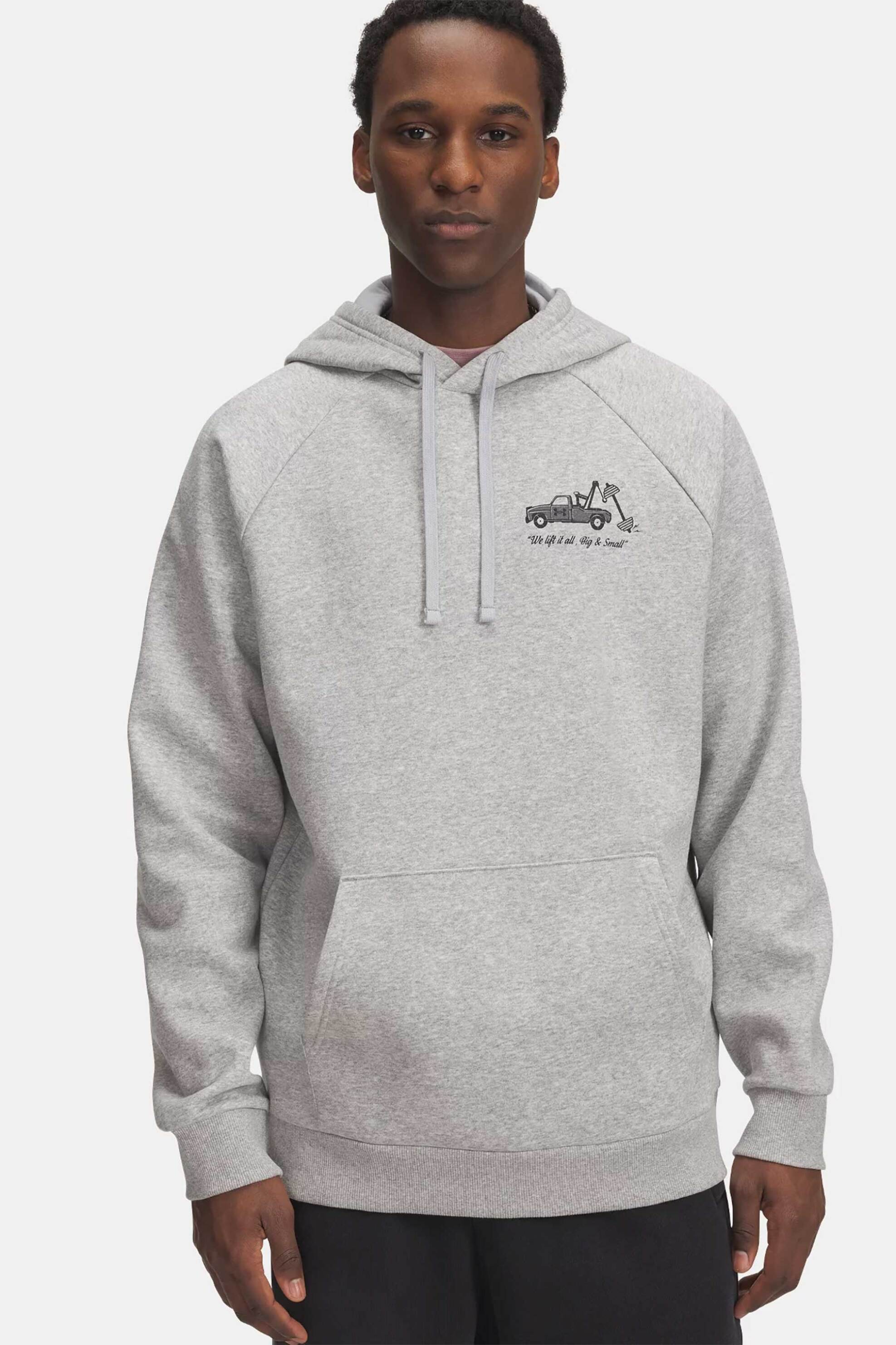 UNDER ARMOUR Under Armour ανδρική μπλούζα φούτερ με κουκούλα "Rival Fleece HBR Logo" - 6003955 Γκρι Ανοιχτό