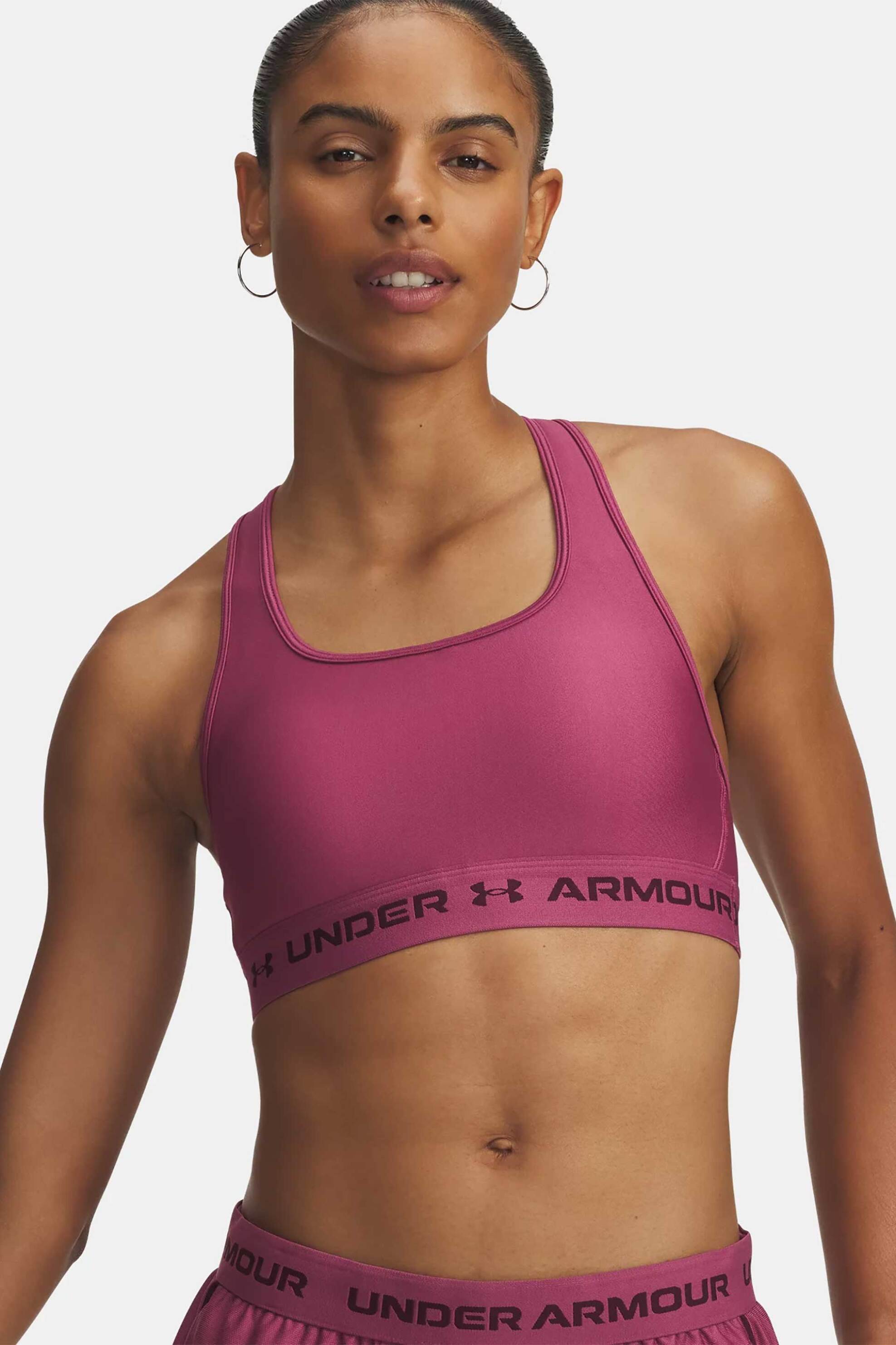 Under Armour γυναικείο αθλητικό μπουστάκι "Crossback Mid" - 1361034 Φούξια