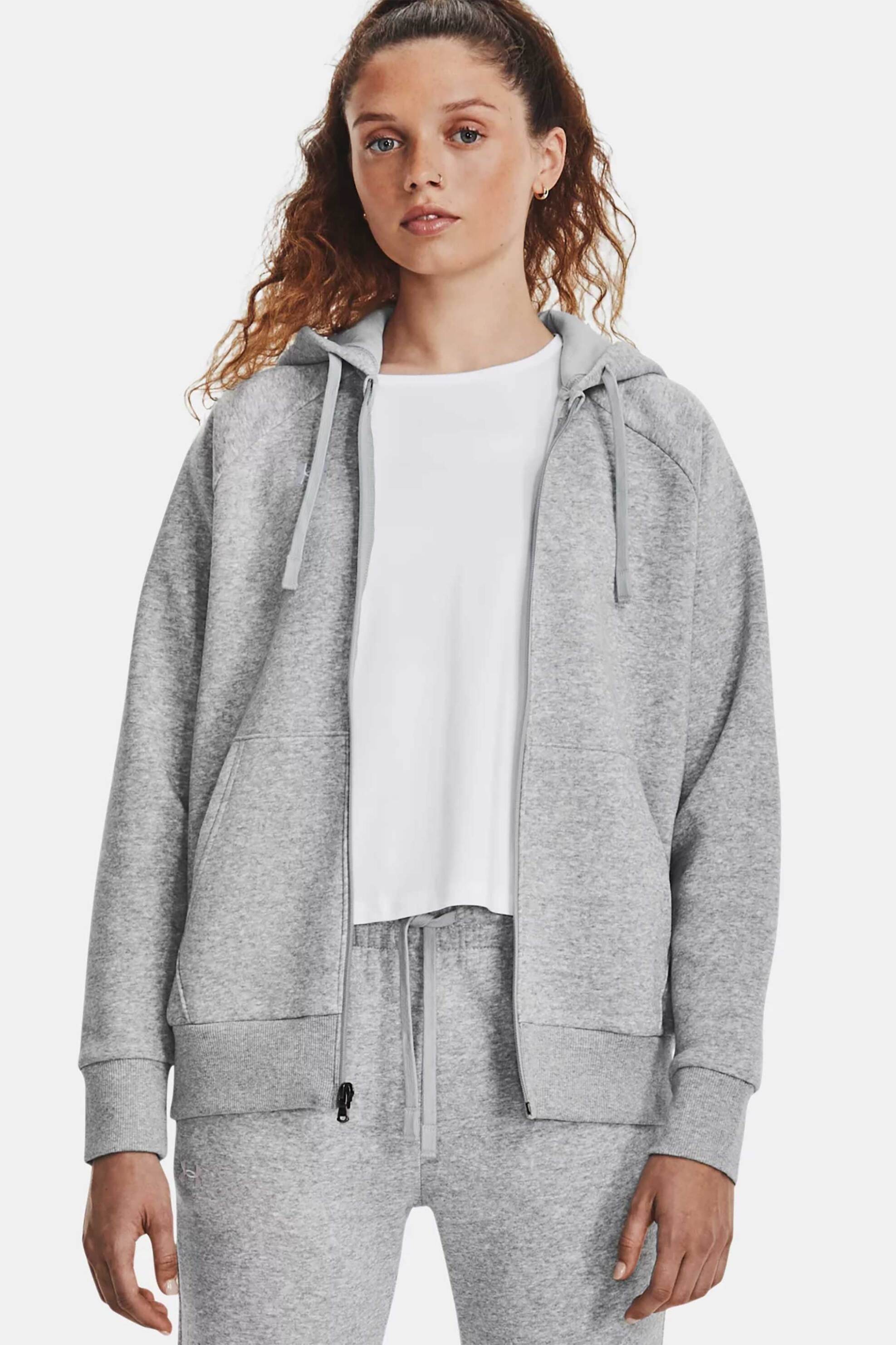 Under Armour γυναικεία ζακέτα φούτερ με κουκούλα "Rival Fleece" - 1379497 Γκρι