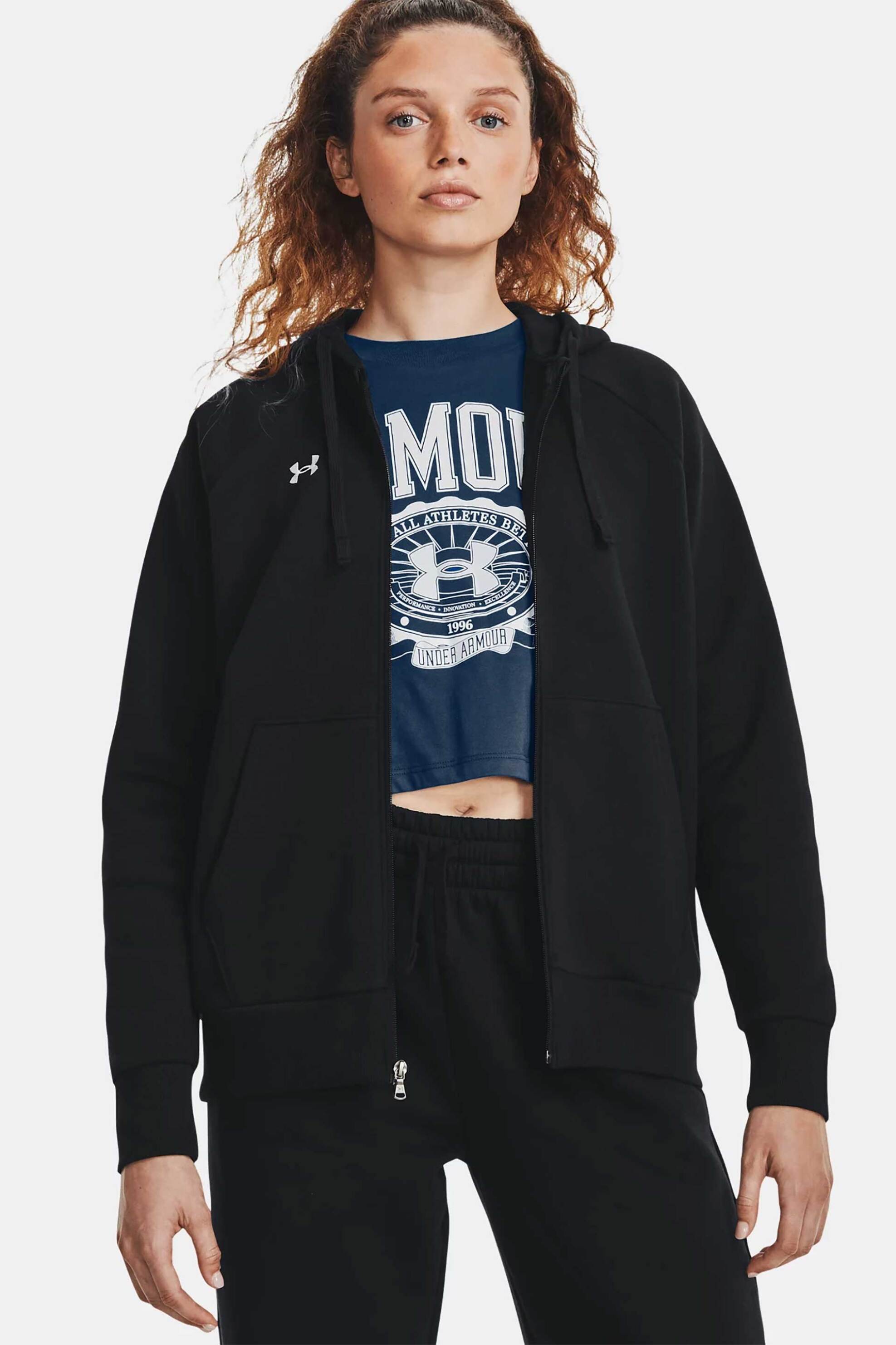 Under Armour γυναικεία ζακέτα φούτερ με κουκούλα "Rival Fleece" - 1379497 Μαύρο