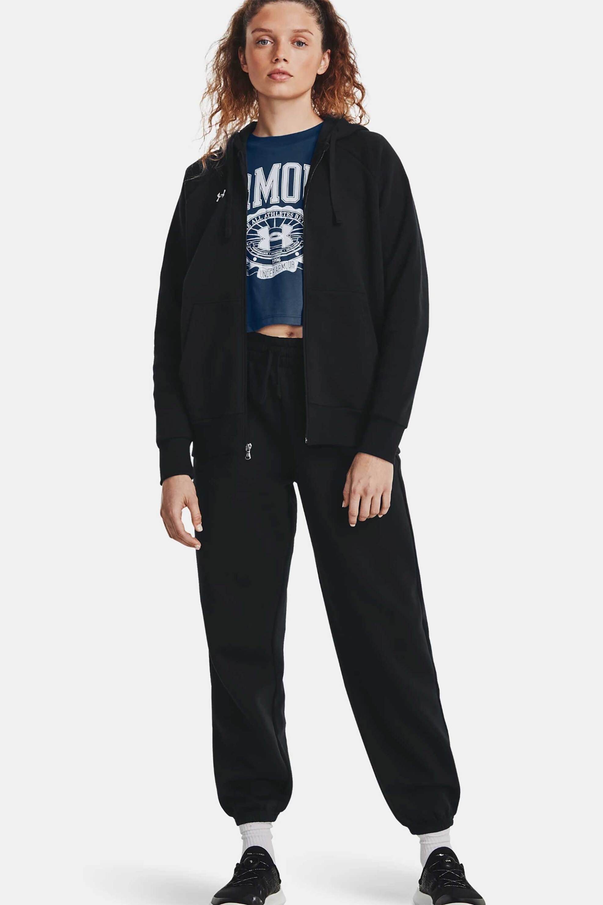 UNDER ARMOUR Under Armour γυναικεία ζακέτα φούτερ με κουκούλα "Rival Fleece" - 1379497 Μαύρο - 3