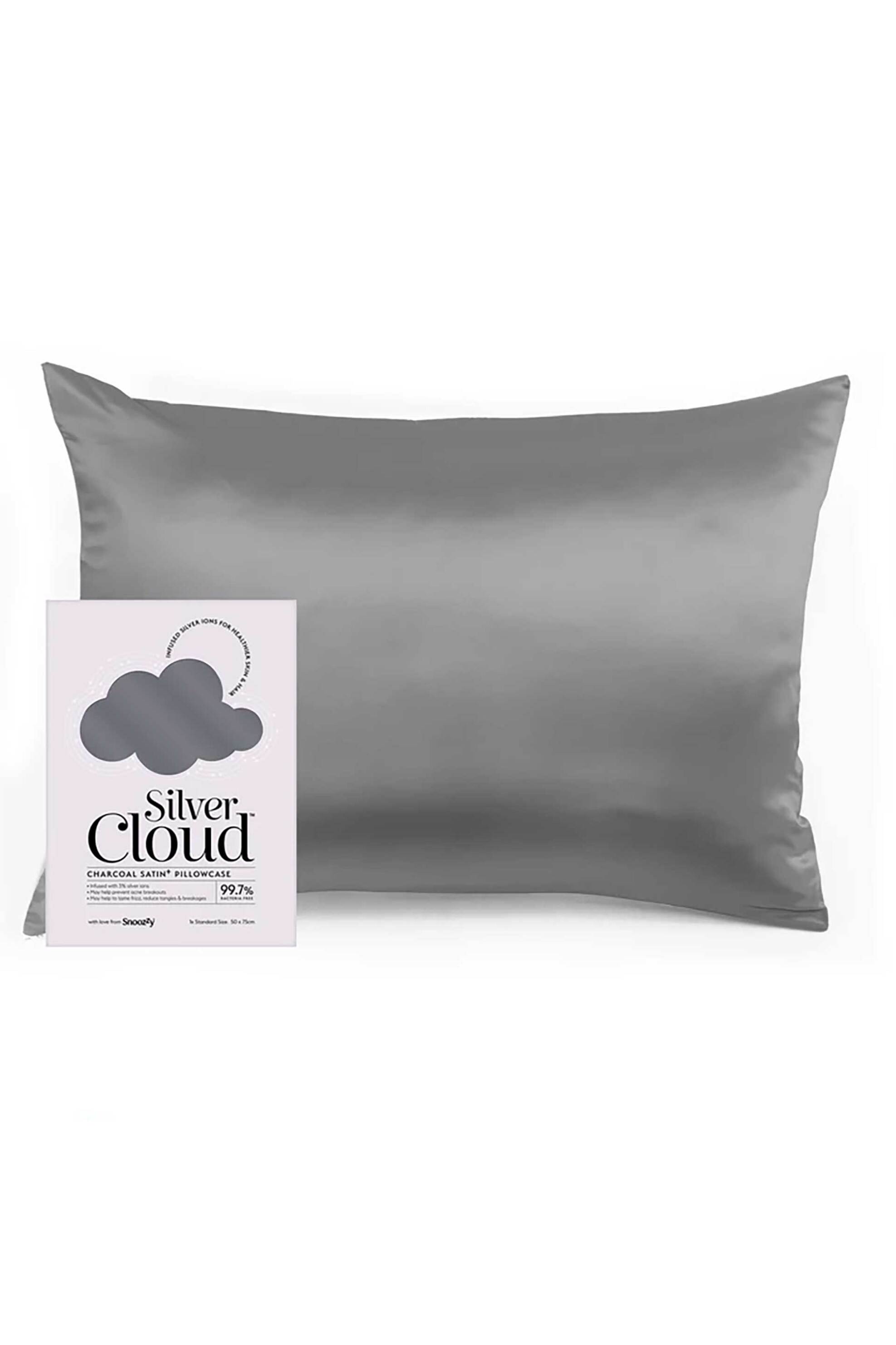 SILVER CLOUD Silver Cloud μαξιλαροθήκη σατέν εμποτισμένη με ιόντα αργύρου "Charcoal" - SZYSC-PCDGR