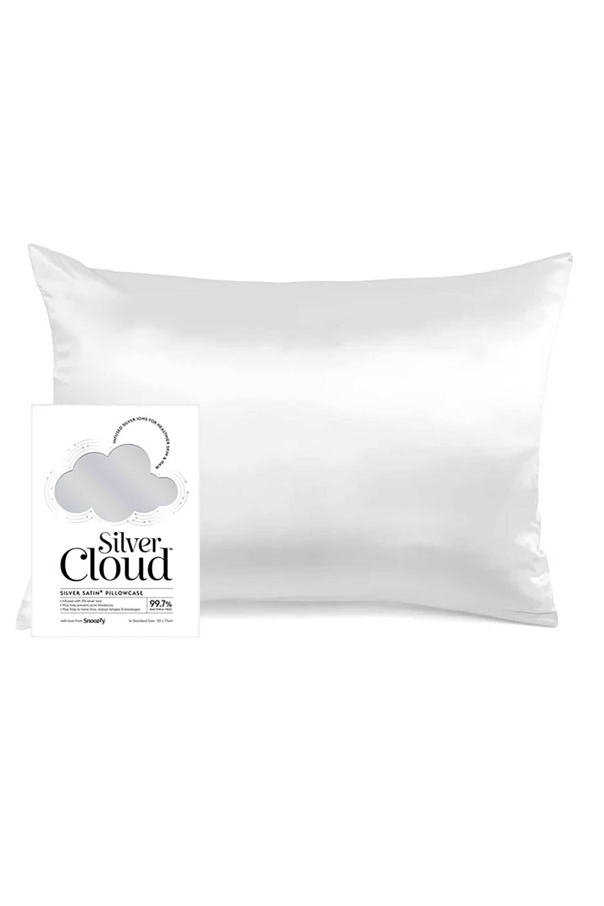 SILVER CLOUD Silver Cloud μαξιλαροθήκη σατέν εμποτισμένη με ιόντα αργύρου "Silver" - SZYSC-PCSLV