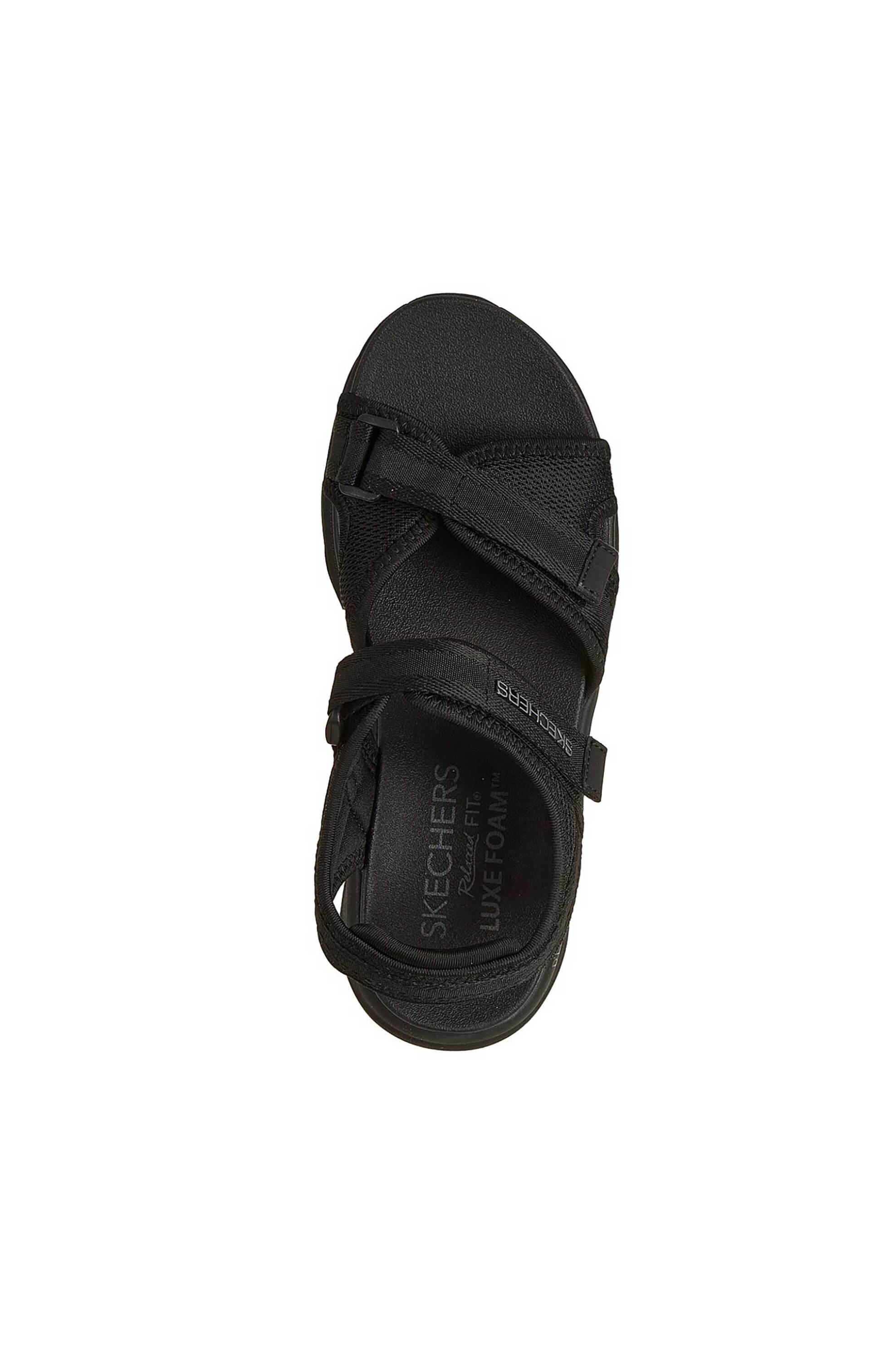 Skechers Γυναικεία Πέδιλα με Velcro D&Apos Lux Walker Sandal - Bold City 163585 Bbk Μαύρο