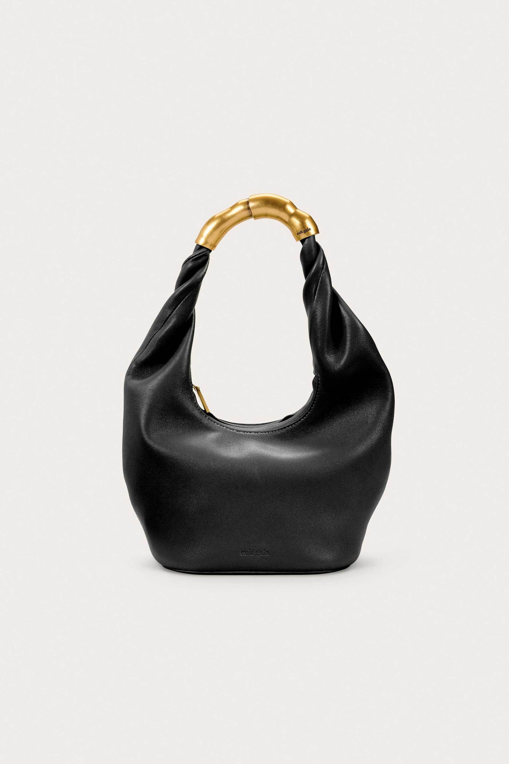 CULT GAIA Cult Gaia γυναικείο δερμάτινο mini bag με χρυσή λαβή "Meerah" - TH3832NP1674-BLK Μαύρο