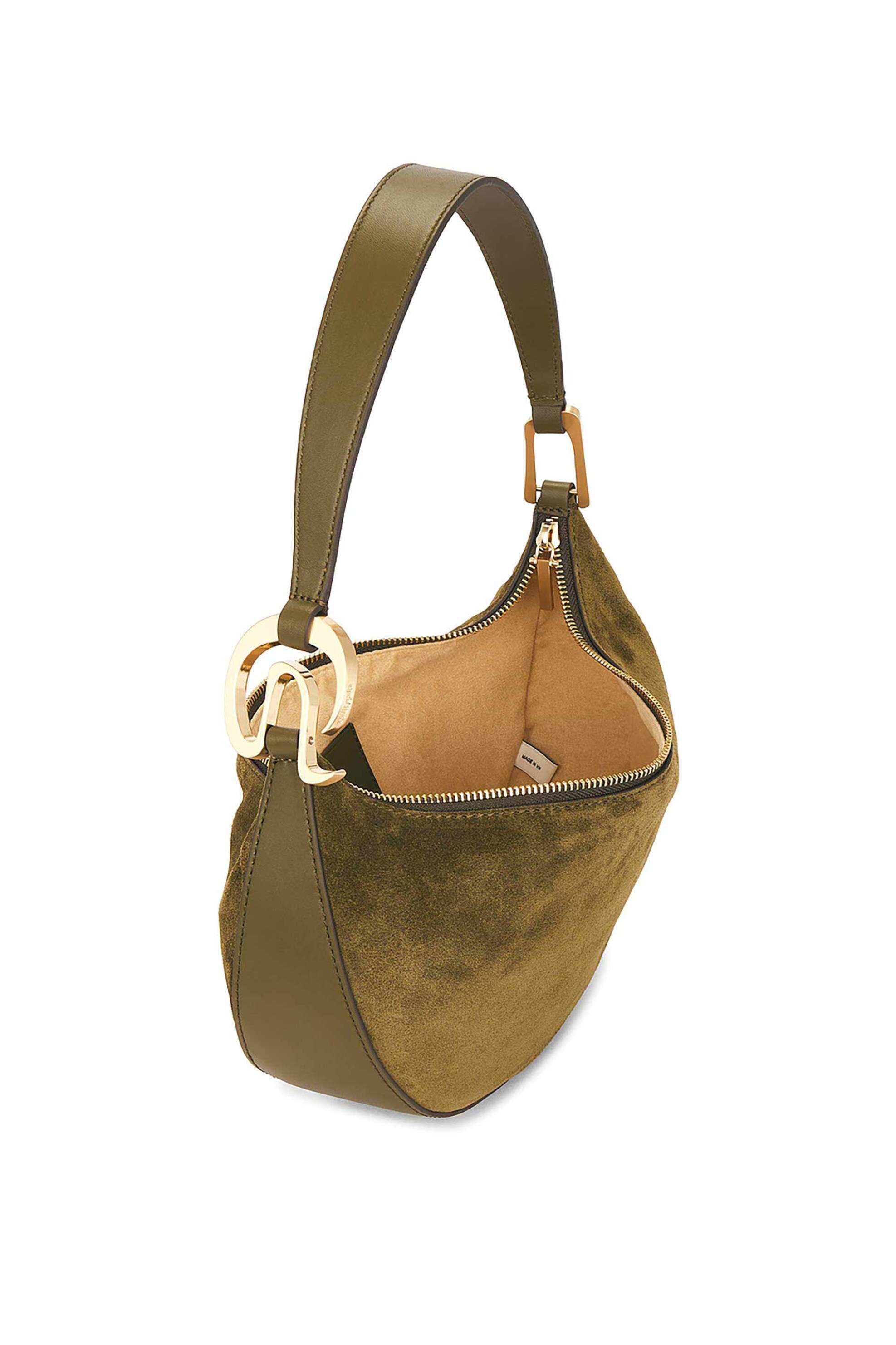 Cult Gaia γυναικεία τσάντα ώμου suede "Leesa" - SH31948SD2260-RMY Λαδί φωτογραφία