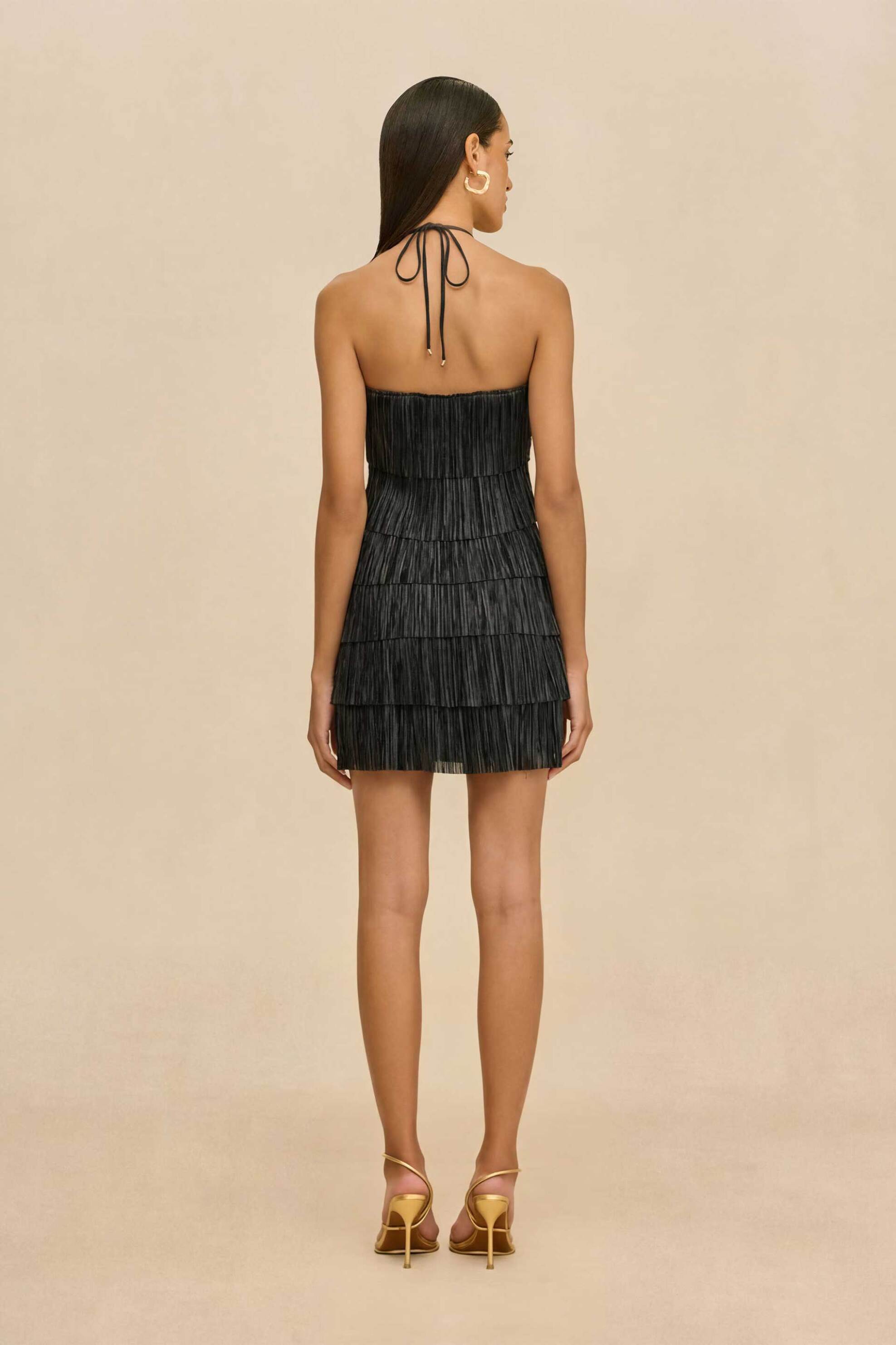 Cult Gaia γυναικείο mini φόρεμα με πλισέ σχέδιο "Varsha" - DR35349PE3132-001 Μαύρο φωτογραφία