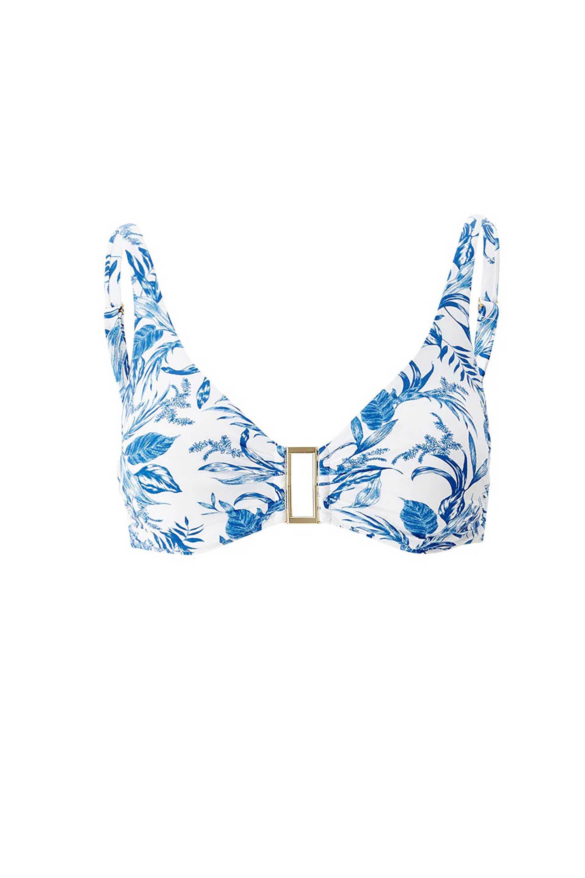 MELISSA ODABASH Melissa Odabash γυναικείο μαγιό μπικίνι τοπ "Bel Air Blue Leaf" - Bel Air Top CR-BLU LEAF Γαλάζιο - 4