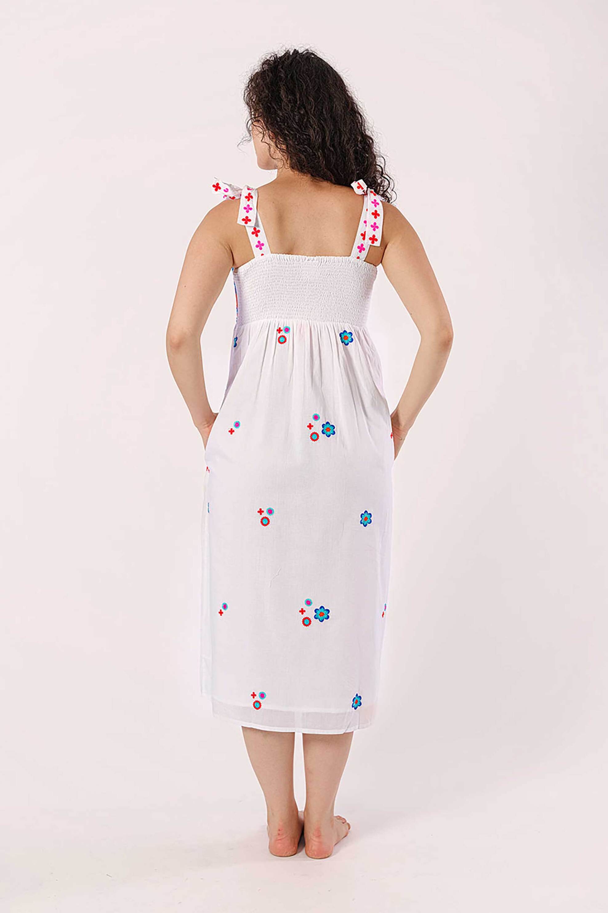 Nimo With Love γυναικείο φόρεμα με κέντημα "Agate" - Agate Dress Λευκό φωτογραφία