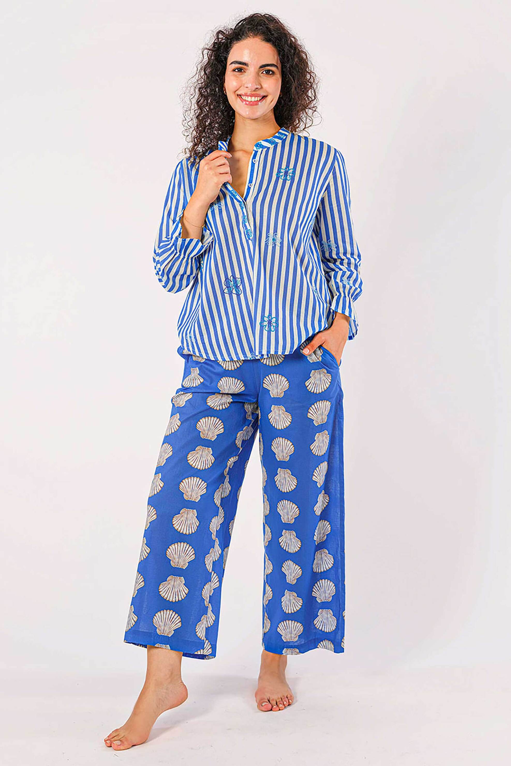 Nimo With Love γυναικεία μπλούζα με print "Broom Ikat Red" - Broom Blouse Μπλε φωτογραφία