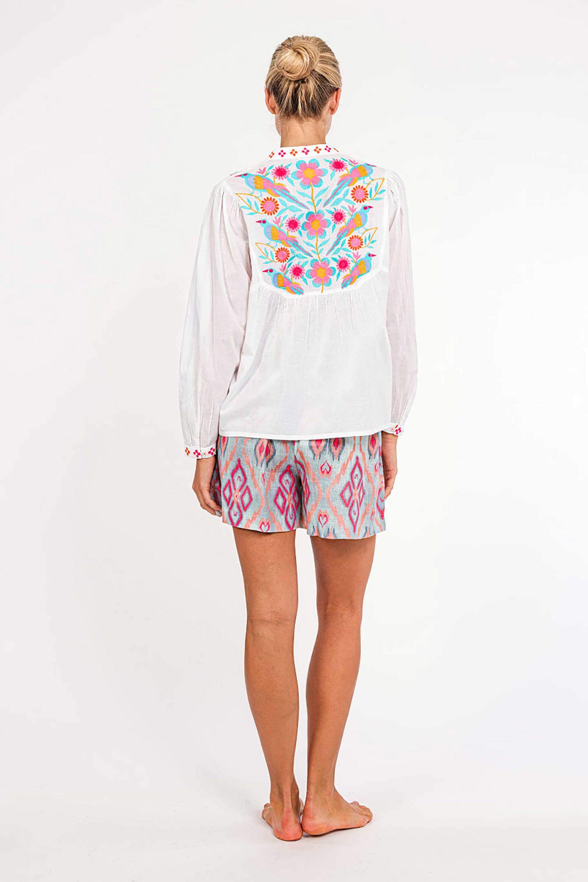 Nimo With Love γυναικεία μπλούζα με κέντημα "Catnep" - Catnep Blouse Λευκό φωτογραφία