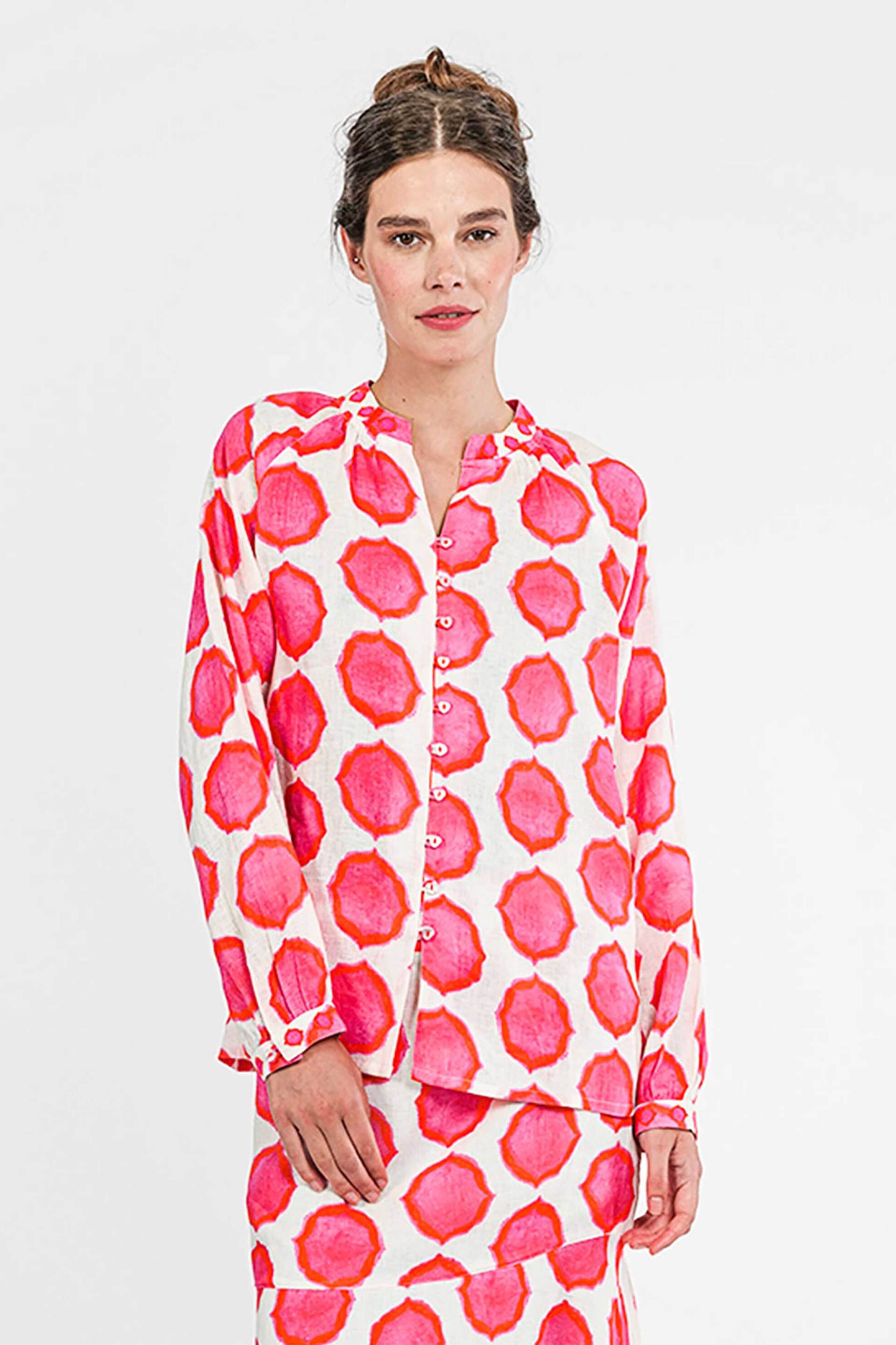 Nimo With Love γυναικεία μπλούζα με print "Woad" - Woad Blouse Φούξια