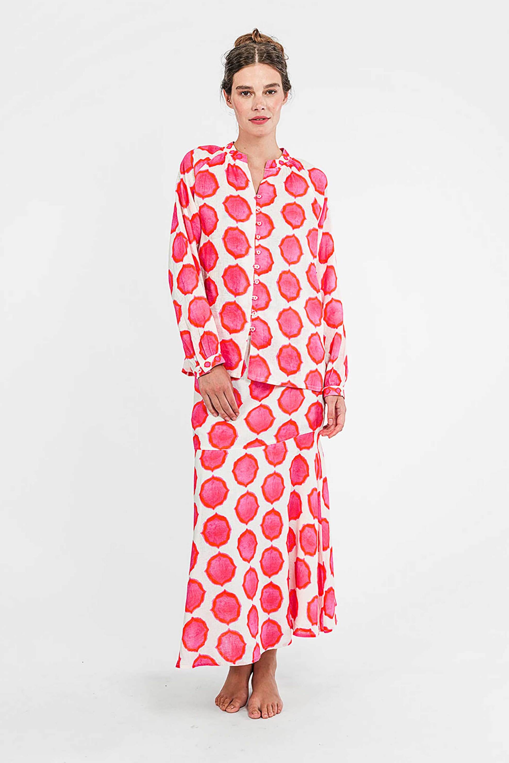 Nimo With Love γυναικεία μπλούζα με print "Woad" - Woad Blouse Φούξια φωτογραφία