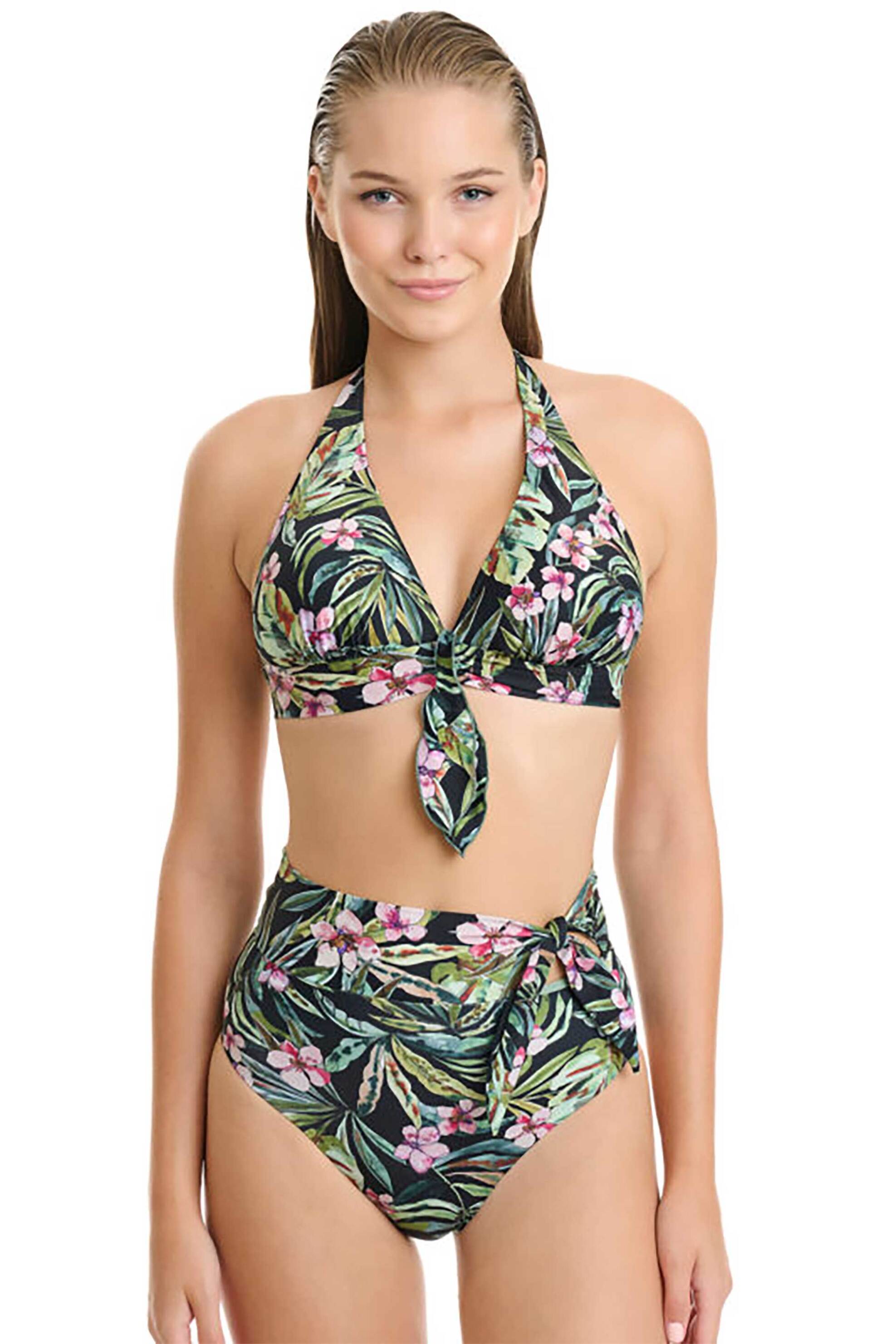 ERKA MARE Erka Mare γυναικείο μαγιό μπικίνι τοπ με floral print Cup D - 25503 Μαύρο
