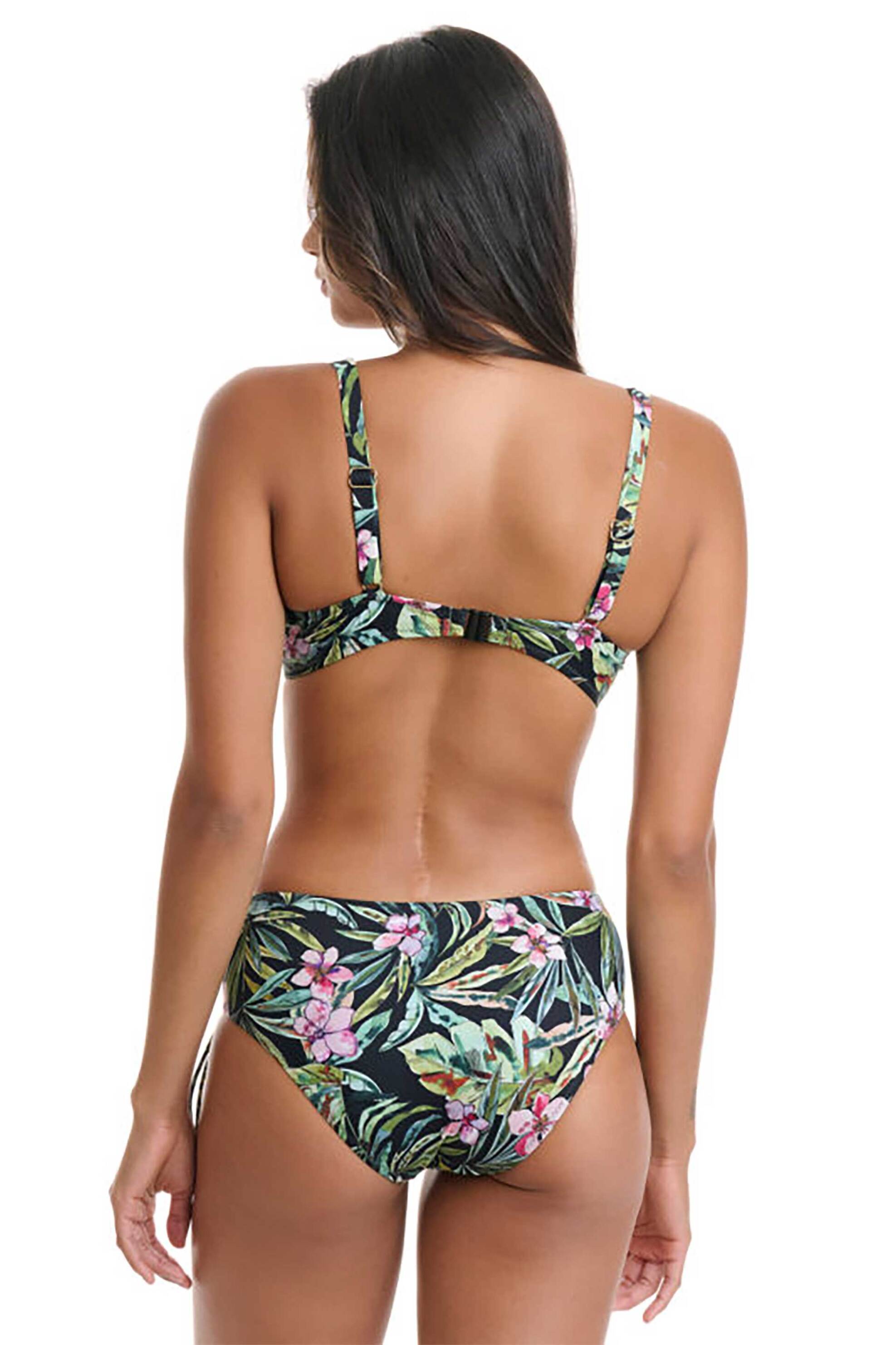 Erka Mare γυναικείο μαγιό μπικίνι τοπ με floral print Cup F - 25507 Μαύρο φωτογραφία