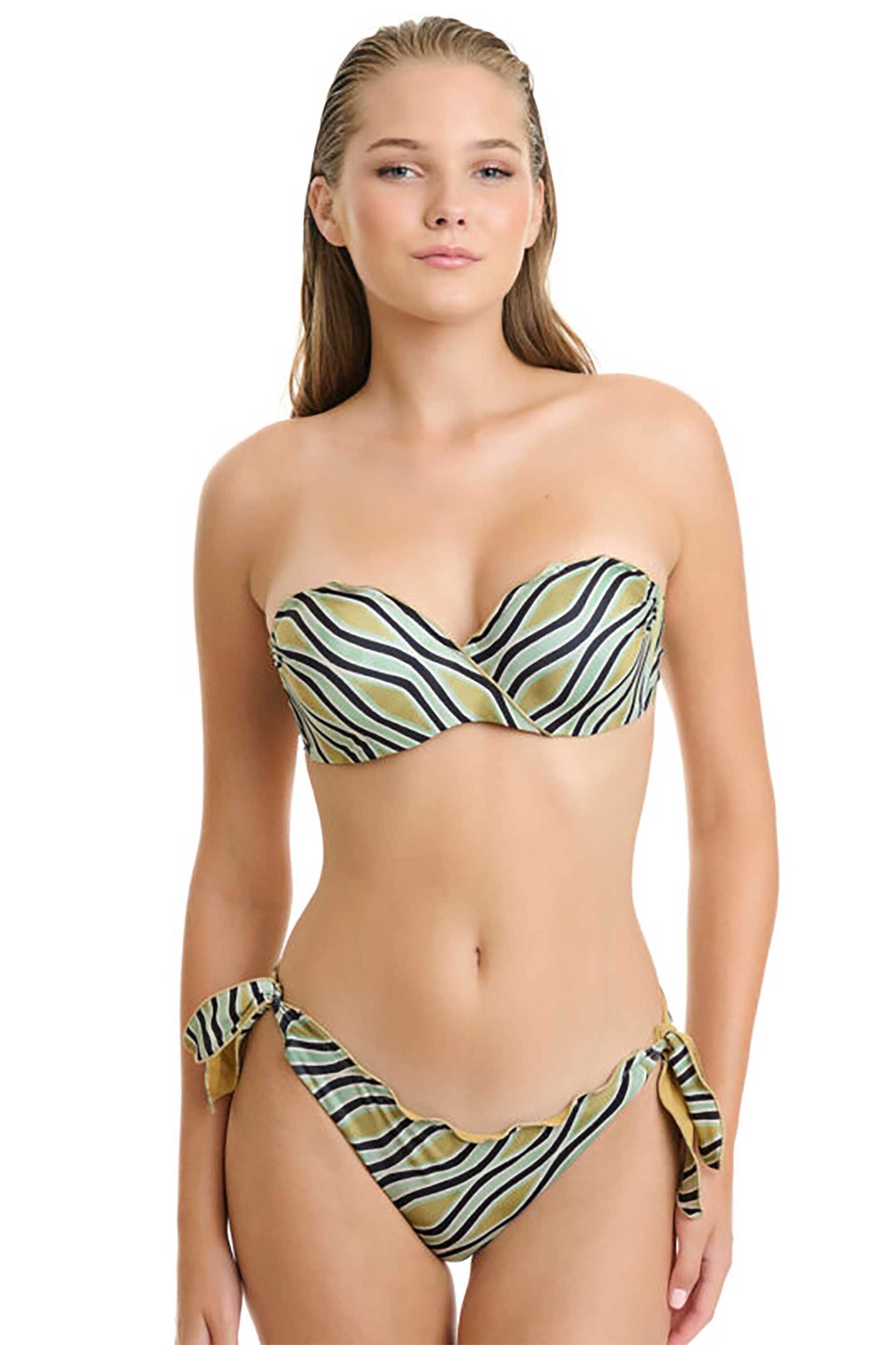 ERKA MARE Erka Mare γυναικείο μαγιό μπικίνι τοπ strapless με ριγέ σχέδιο - 25551 Πολύχρωμο