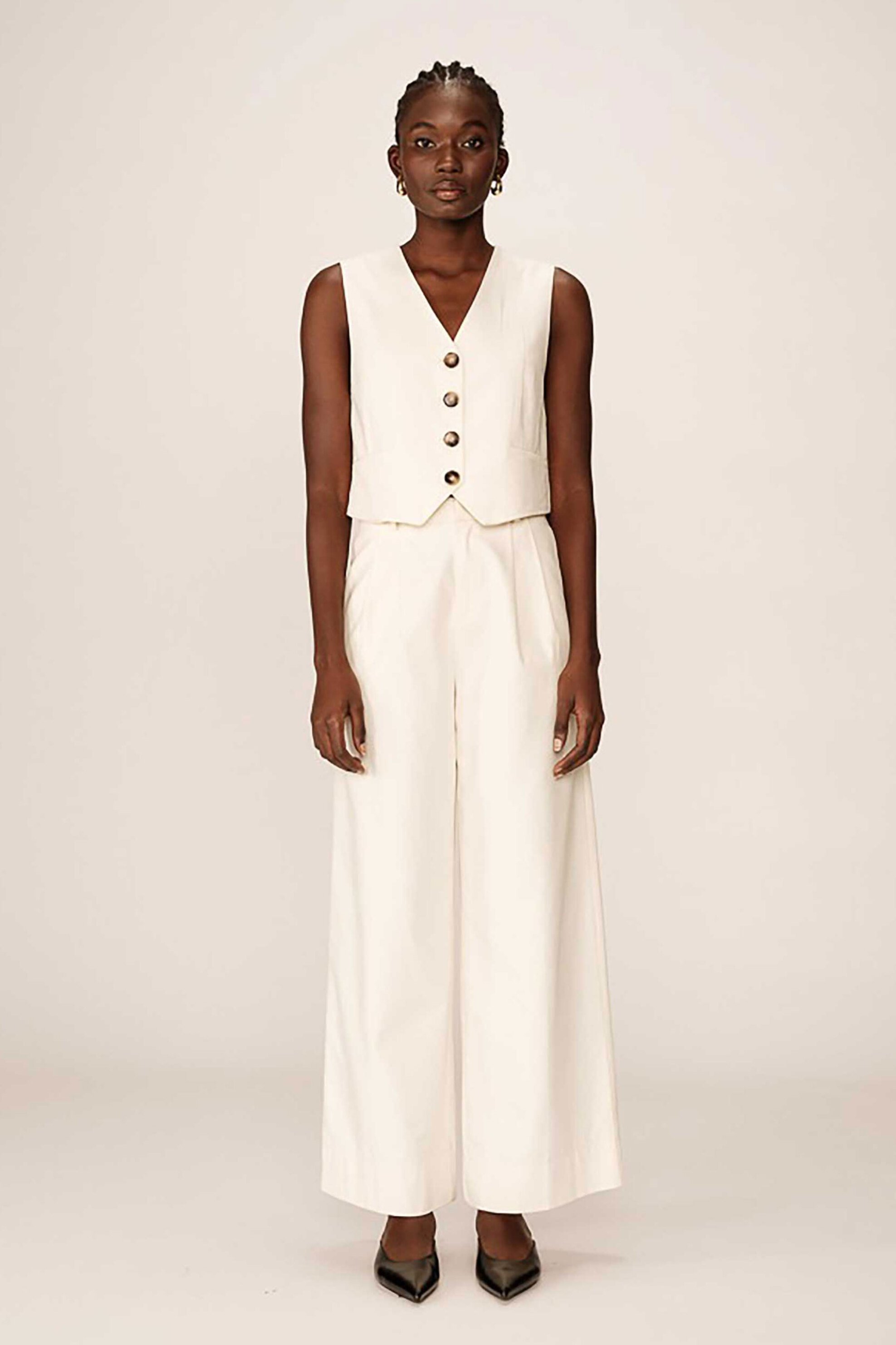 GRACE & MILA Grace & Mila γυναικείο γιλέκο μονόχρωμο "Penn" - PENN_12980/SS25 Εκρού