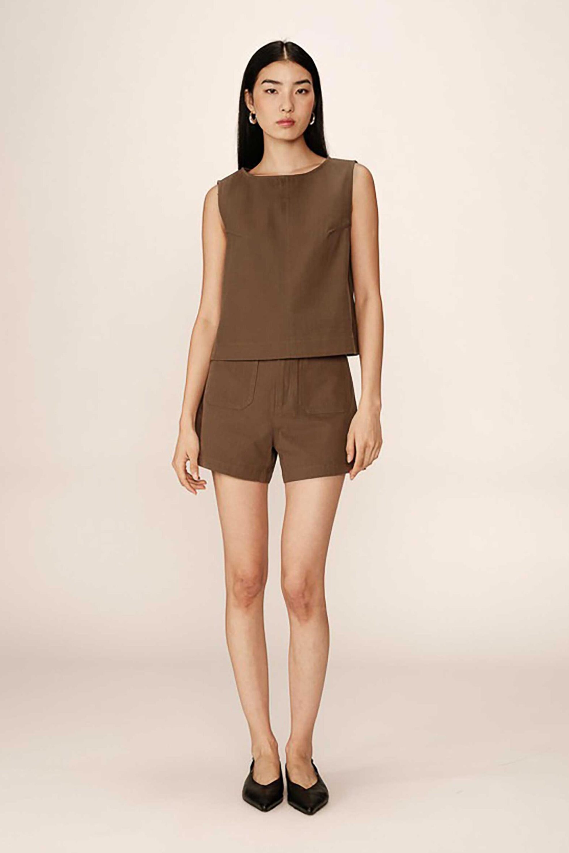 Grace & Mila γυναικείο τοπ αμάνικο "Pepino" - PEPINO_12943/SS25 Χακί φωτογραφία