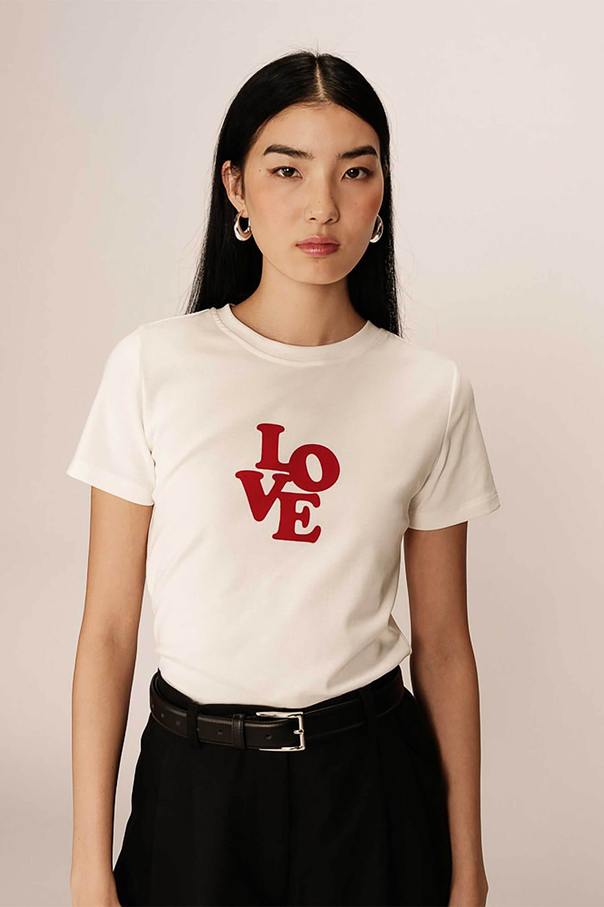 GRACE & MILA Grace & Mila γυναικείο T-shirt με print "Poussin" - POUSSIN_13087/SS25 Εκρού