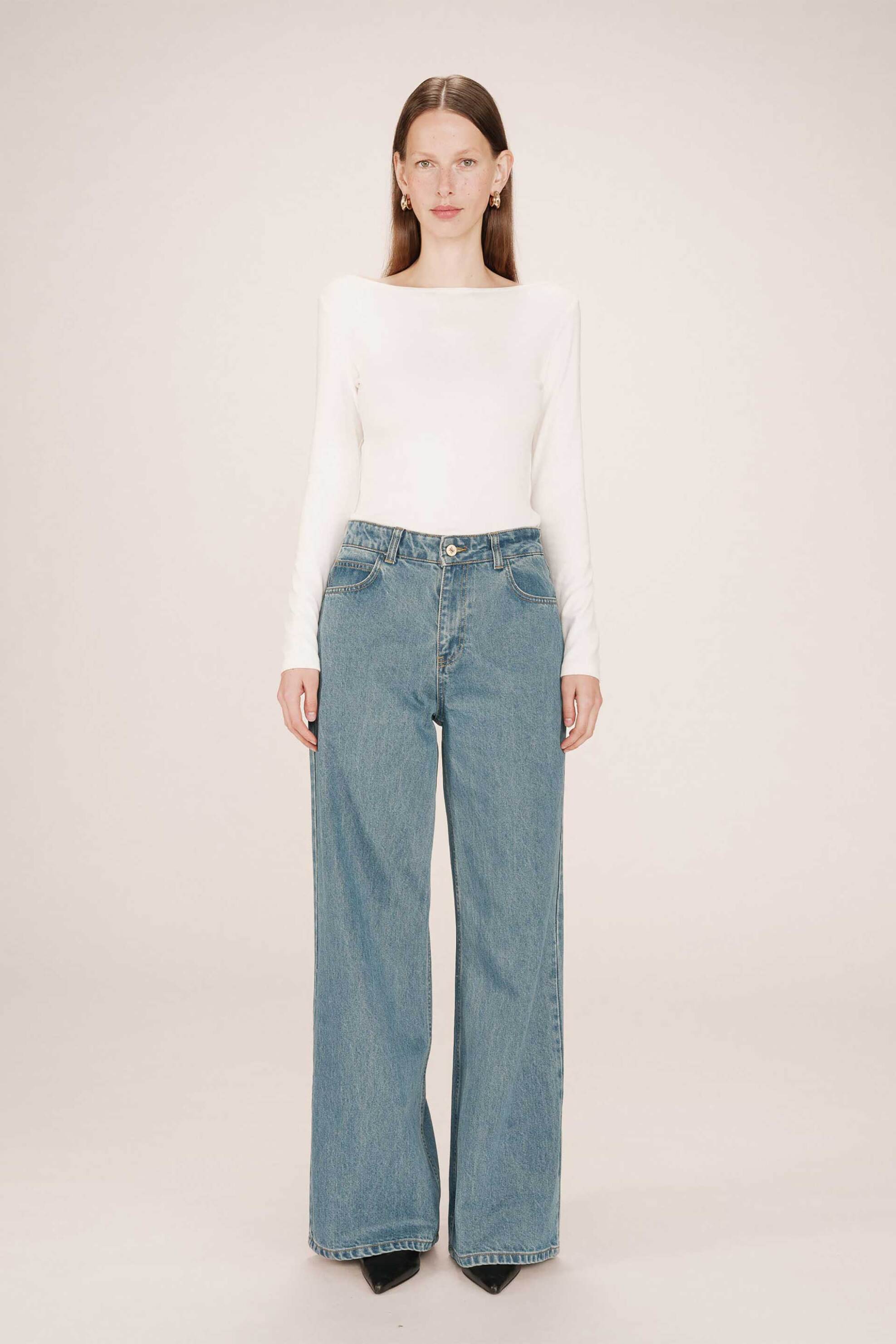 Grace & Mila γυναικείο τζιν παντελόνι Wide Leg "James" - JAMES/FW25 Denim Blue