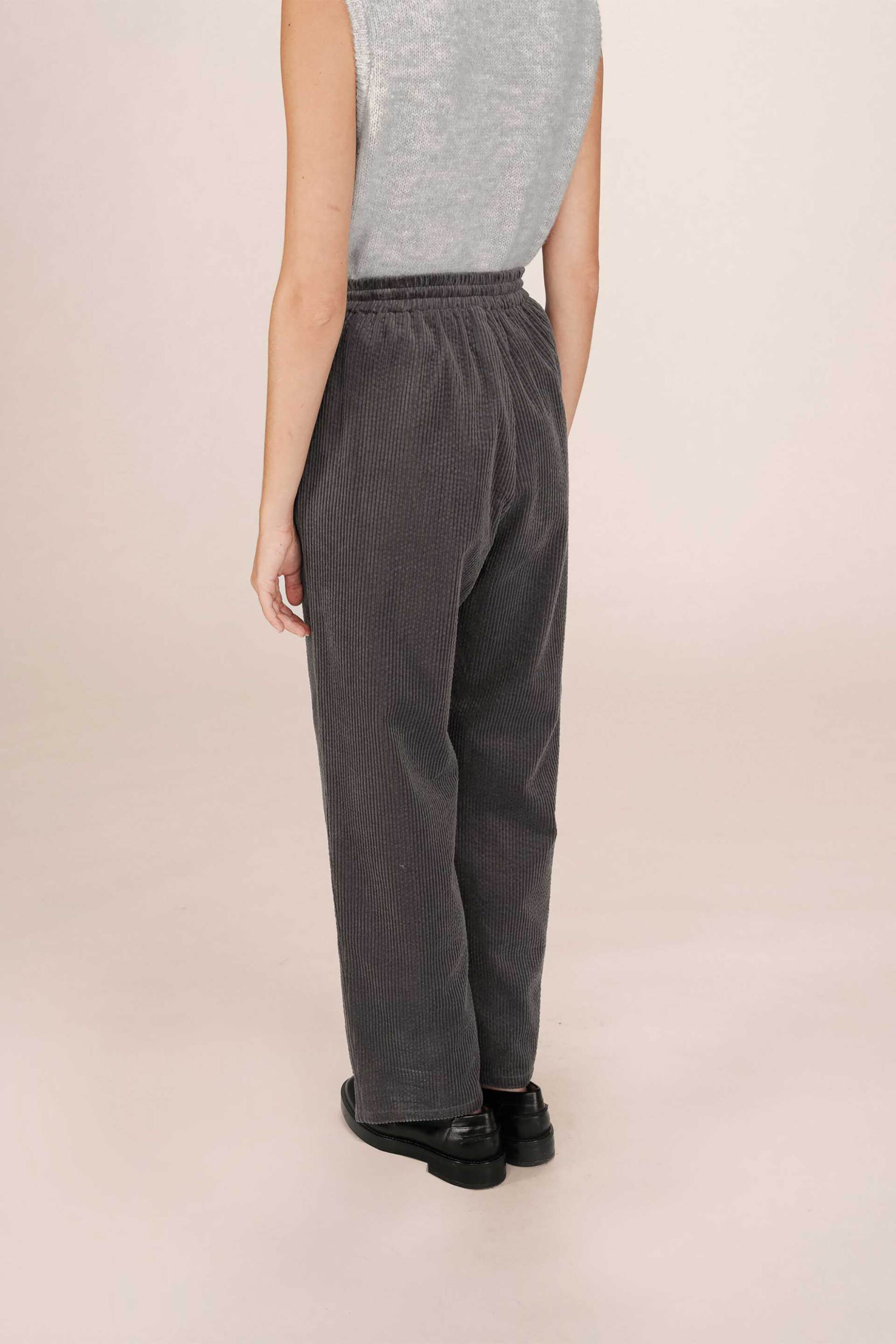 Grace & Mila γυναικείο παντελόνι κοτλέ Wide Leg "Liberty" - LIBERTY/FW25 Γκρι φωτογραφία