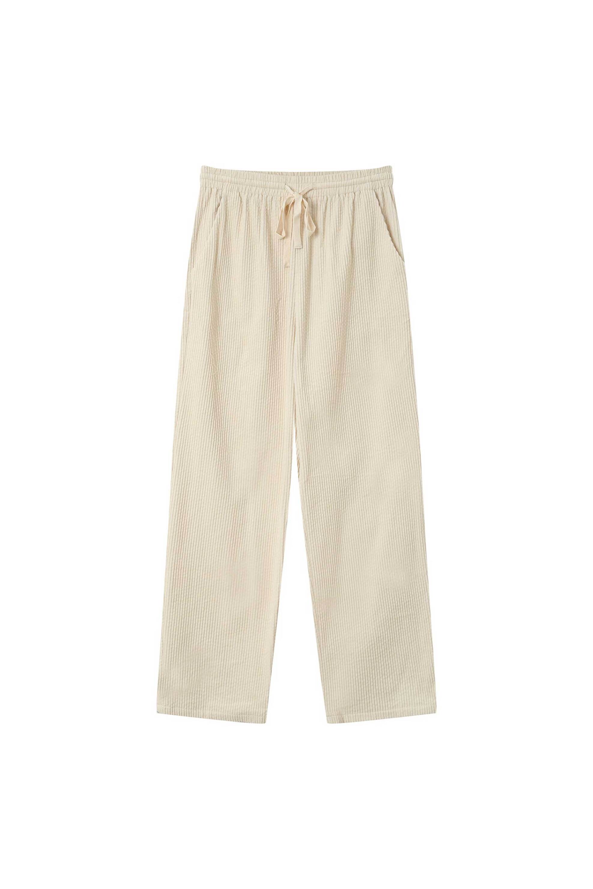 Grace & Mila γυναικείο παντελόνι κοτλέ Wide Leg "Liberty" - LIBERTY/FW25 Εκρού φωτογραφία