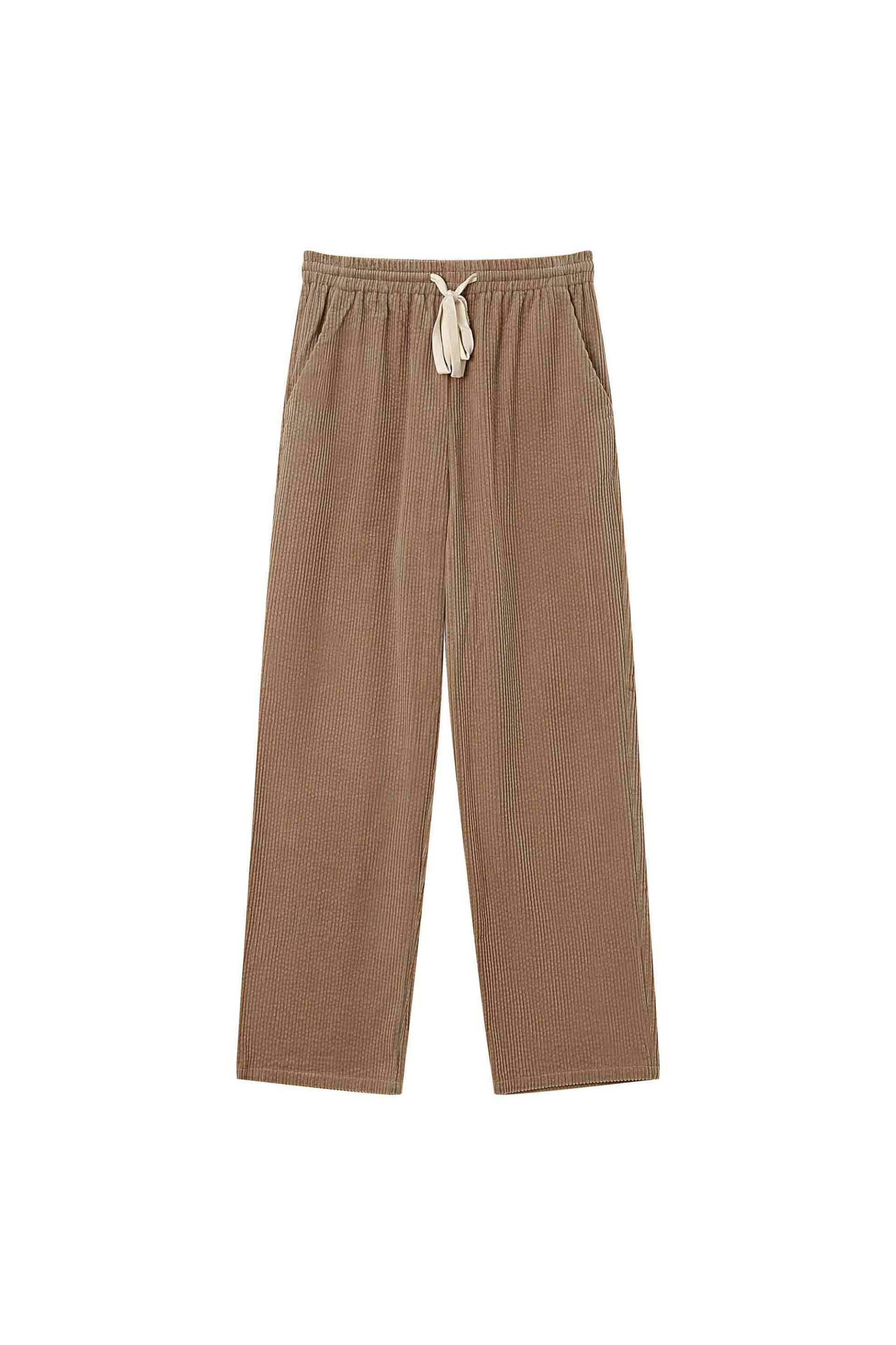 Grace & Mila γυναικείο παντελόνι κοτλέ Wide Leg "Liberty" - LIBERTY/FW25 Μπεζ φωτογραφία