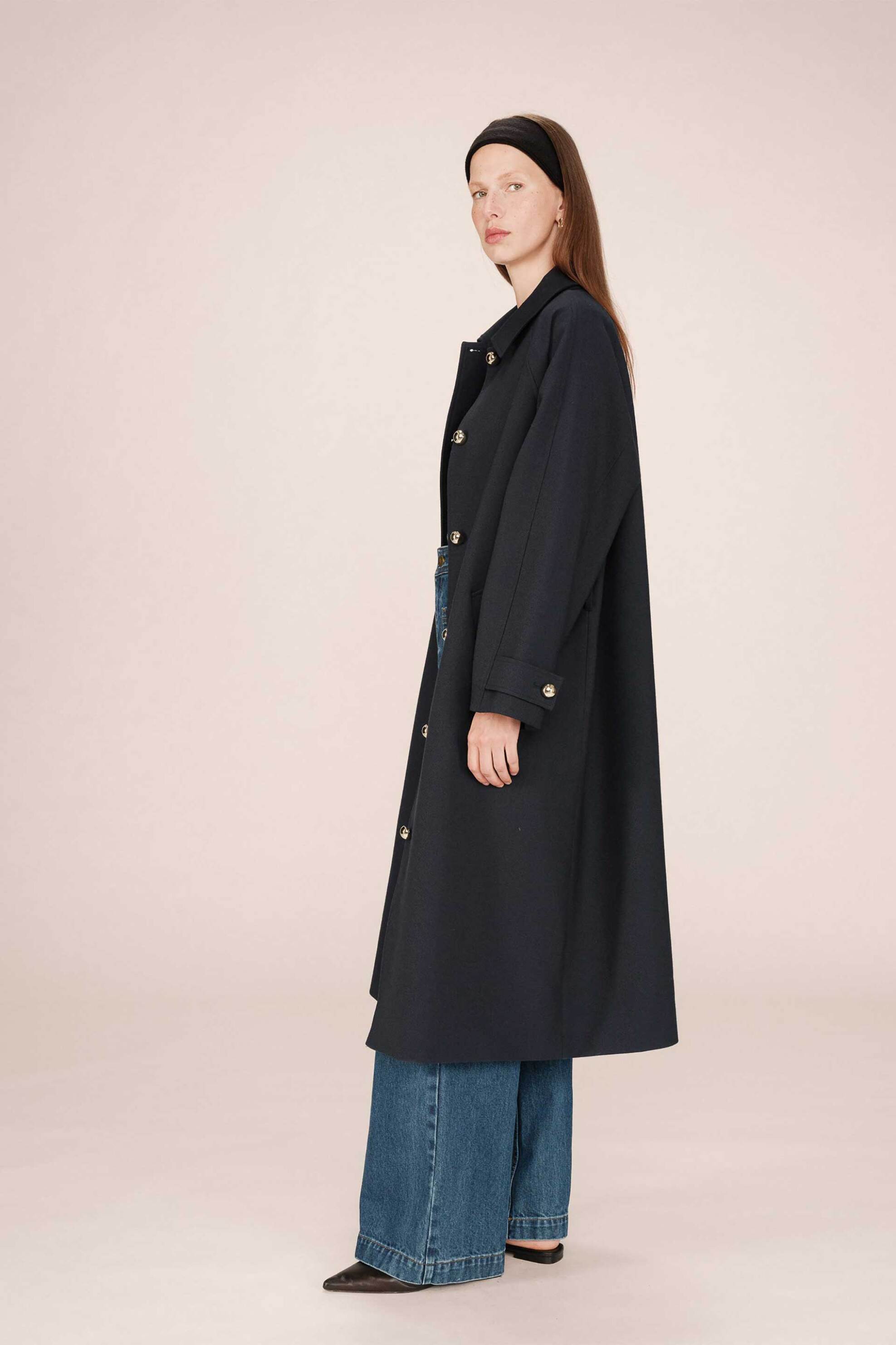 Grace & Mila γυναικείο παλτό με χρυσά κουμπιά "Scott" - SCOTT/FW25 Μπλε φωτογραφία