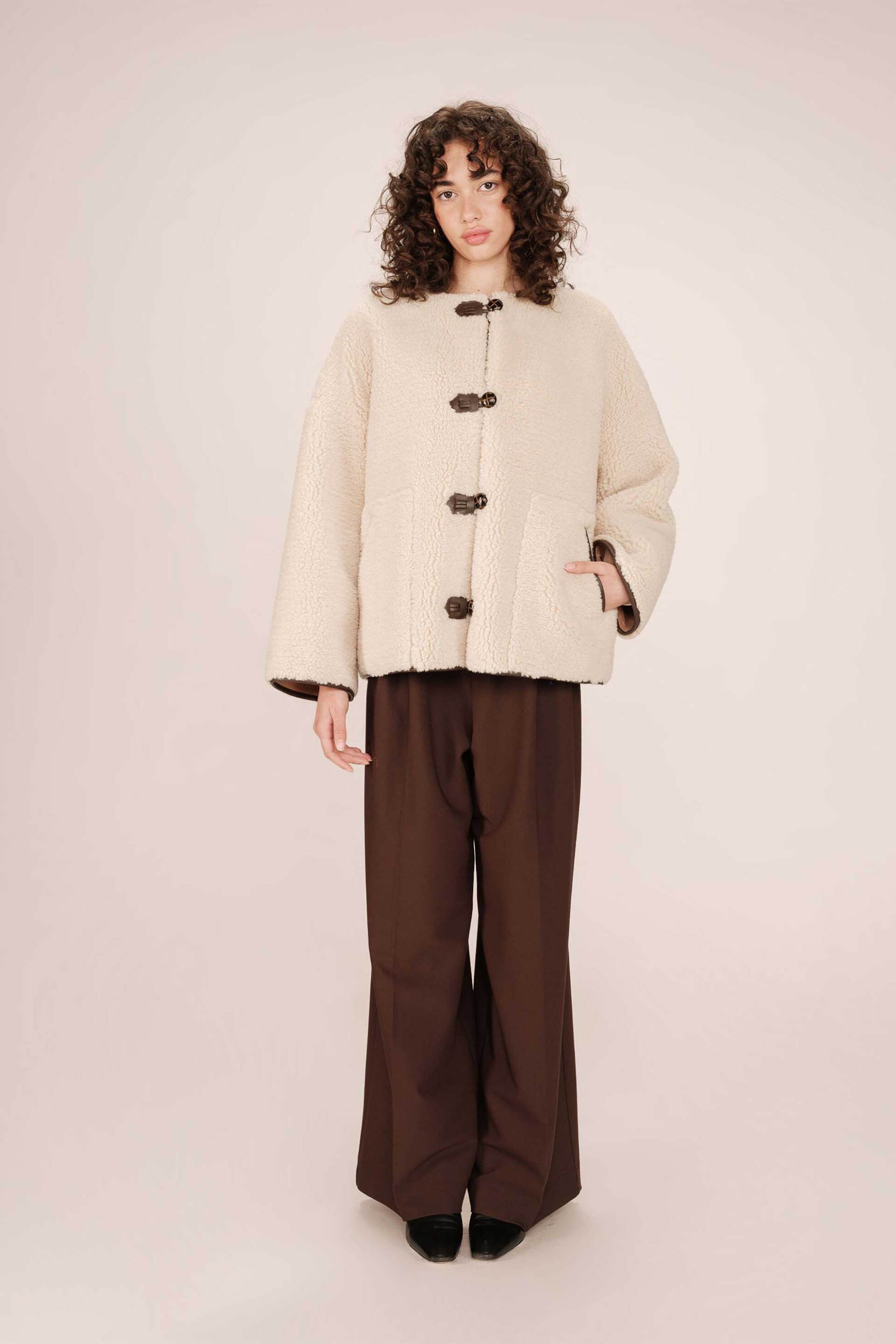 GRACE & MILA Grace & Mila γυναικείο jacket shearling "Simon" - SIMON/FW25 Εκρού