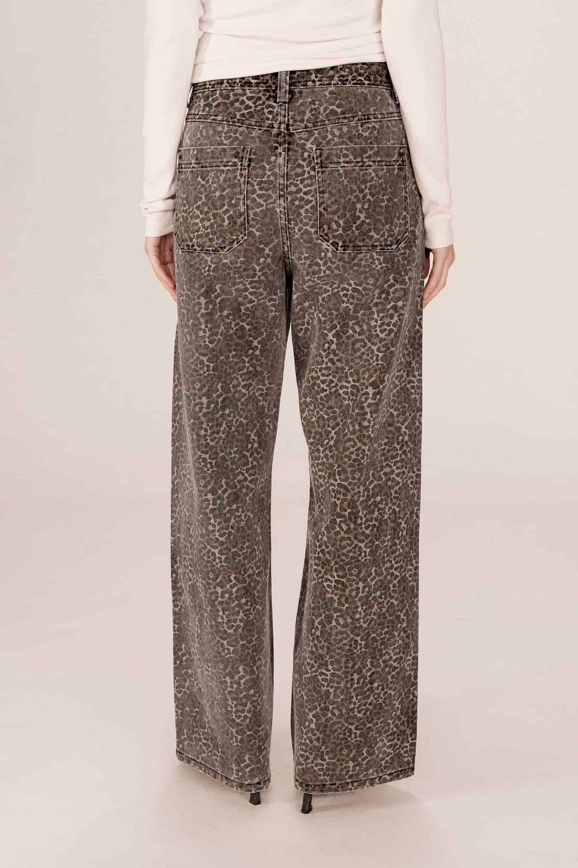 Grace & Mila γυναικείο τζιν παντελόνι leopard print "Socca" - SOCCA/FW25 Καφέ φωτογραφία