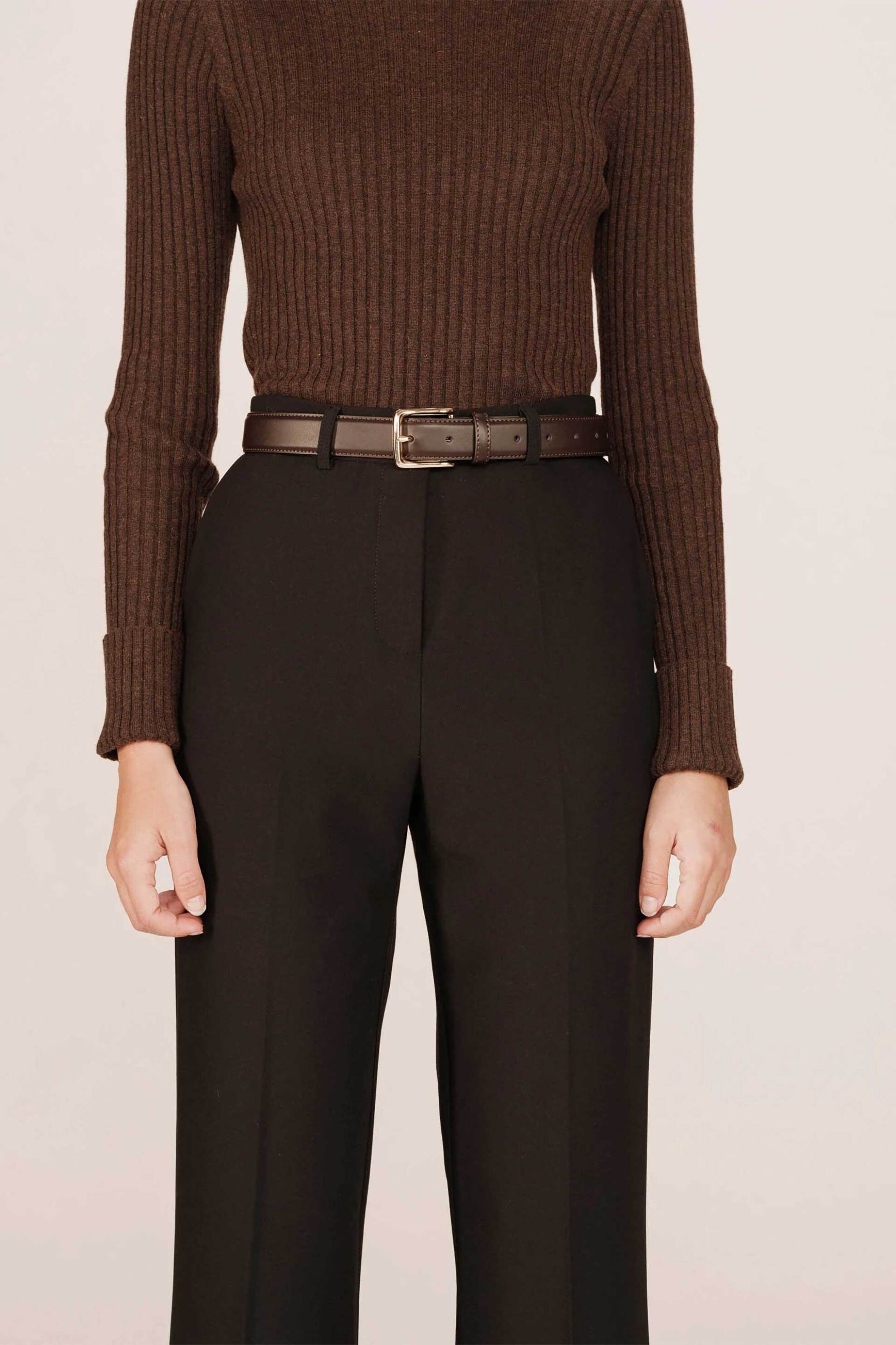 Grace & Mila γυναικεία ζώνη μονόχρωμη faux δέρμα "Sonatine" - SONATINE/FW25 Καφέ Σκούρο