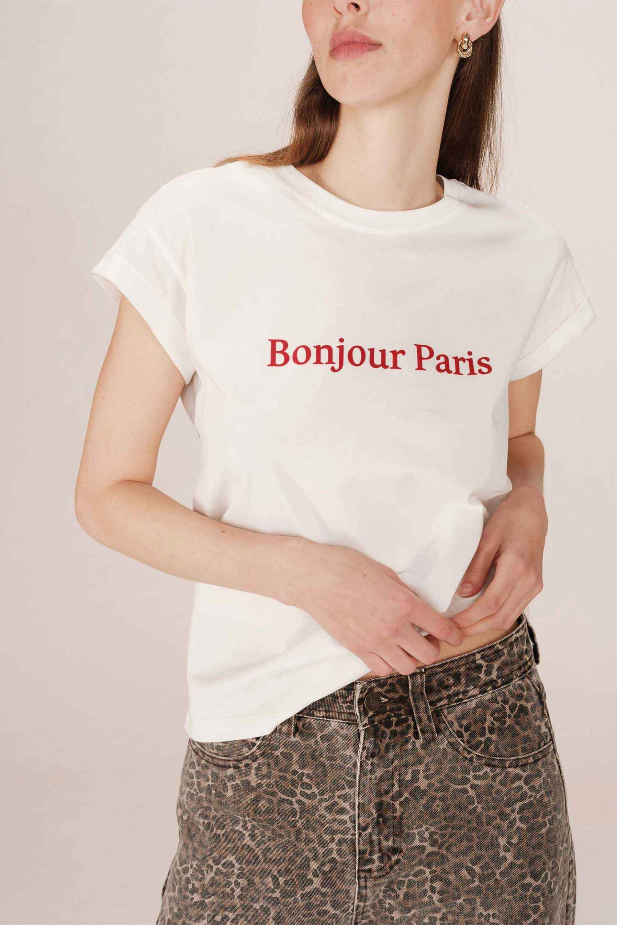 Grace & Mila γυναικείο T-shirt με letter print "Sorentino" - SORENTINO/FW25 Εκρού