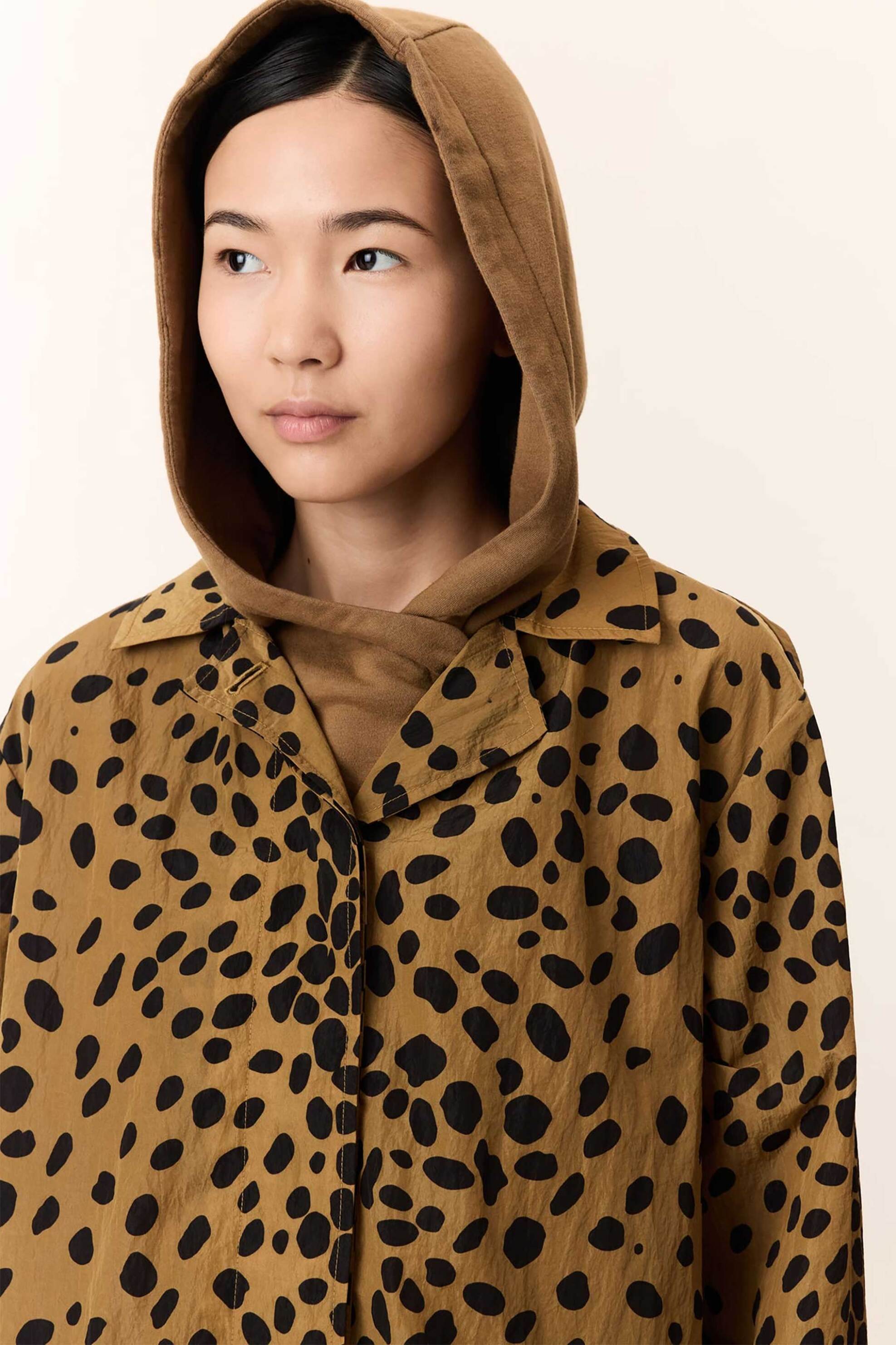 Leon & Harper γυναικείο παλτό animal print Relaxed Fit "Aviona" - Aviona TN07 Cheta Ταμπά φωτογραφία