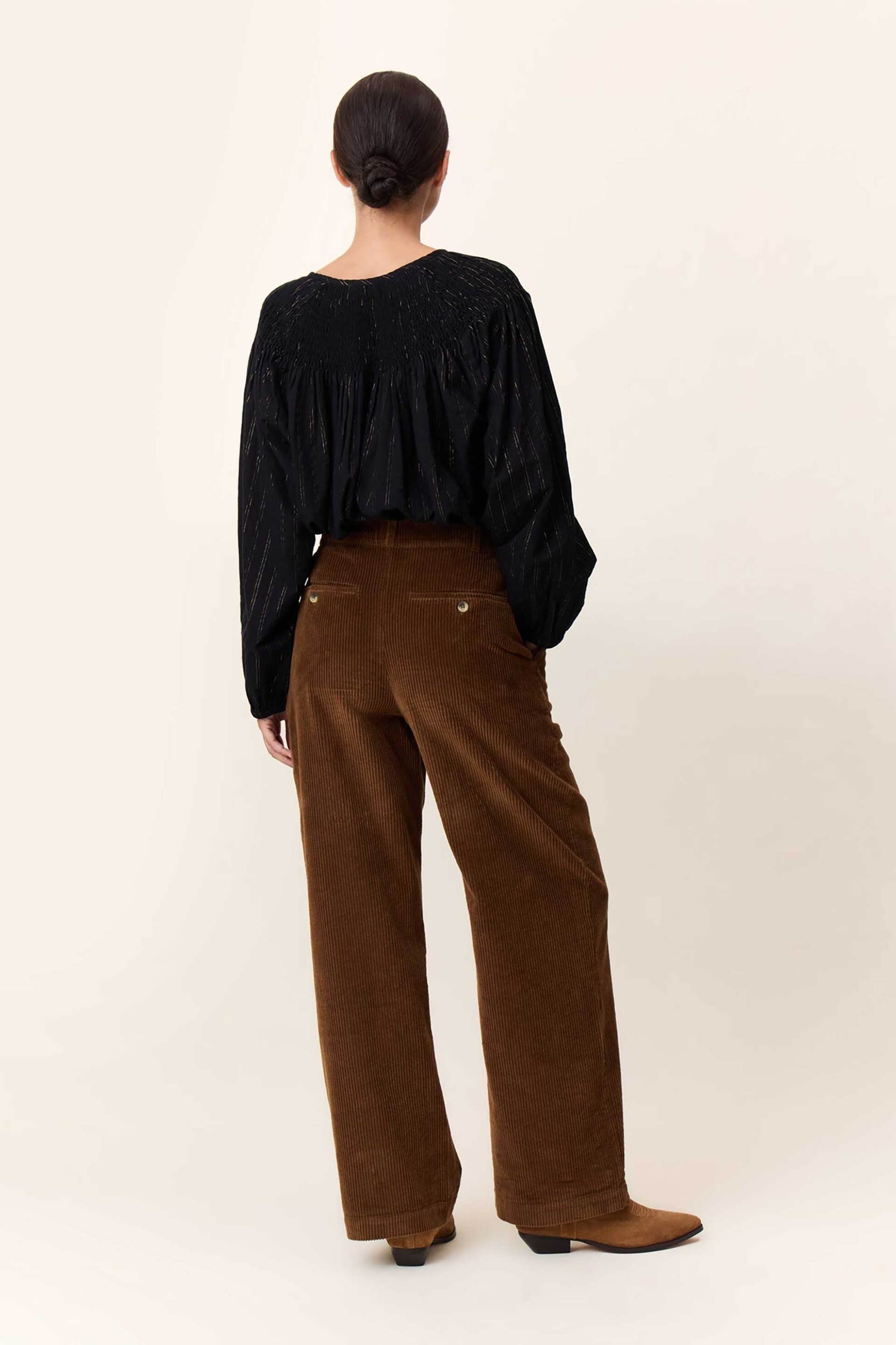 Leon & Harper γυναικείο παντελόνι Straight Fit "Pamira" - Pamira TC306 PLN Καφέ φωτογραφία