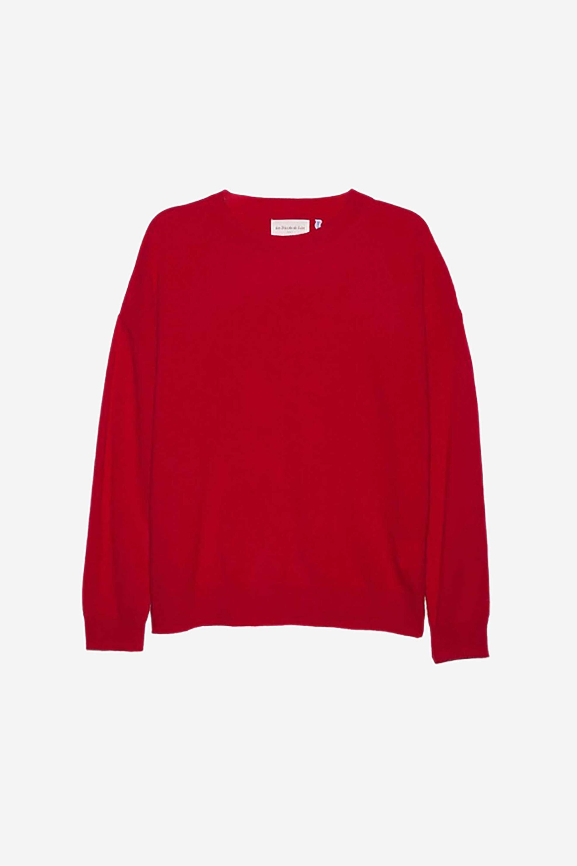 Les Tricots De Lea γυναικεία πλεκτή μπλούζα από κασμίρι oversized "Mapoupette" - 37047 Κόκκινο φωτογραφία