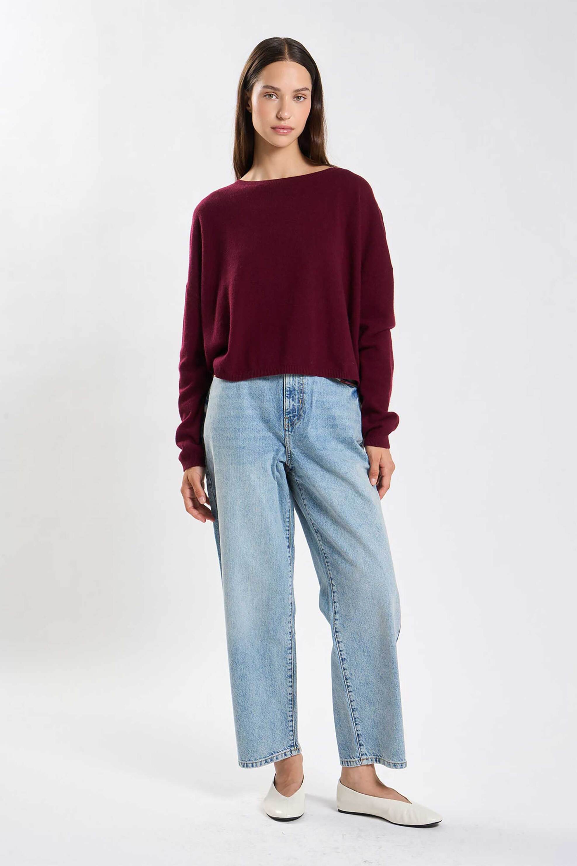 Les Tricots De Lea γυναικεία πλεκτή μπλούζα από κασμίρι Oversized 