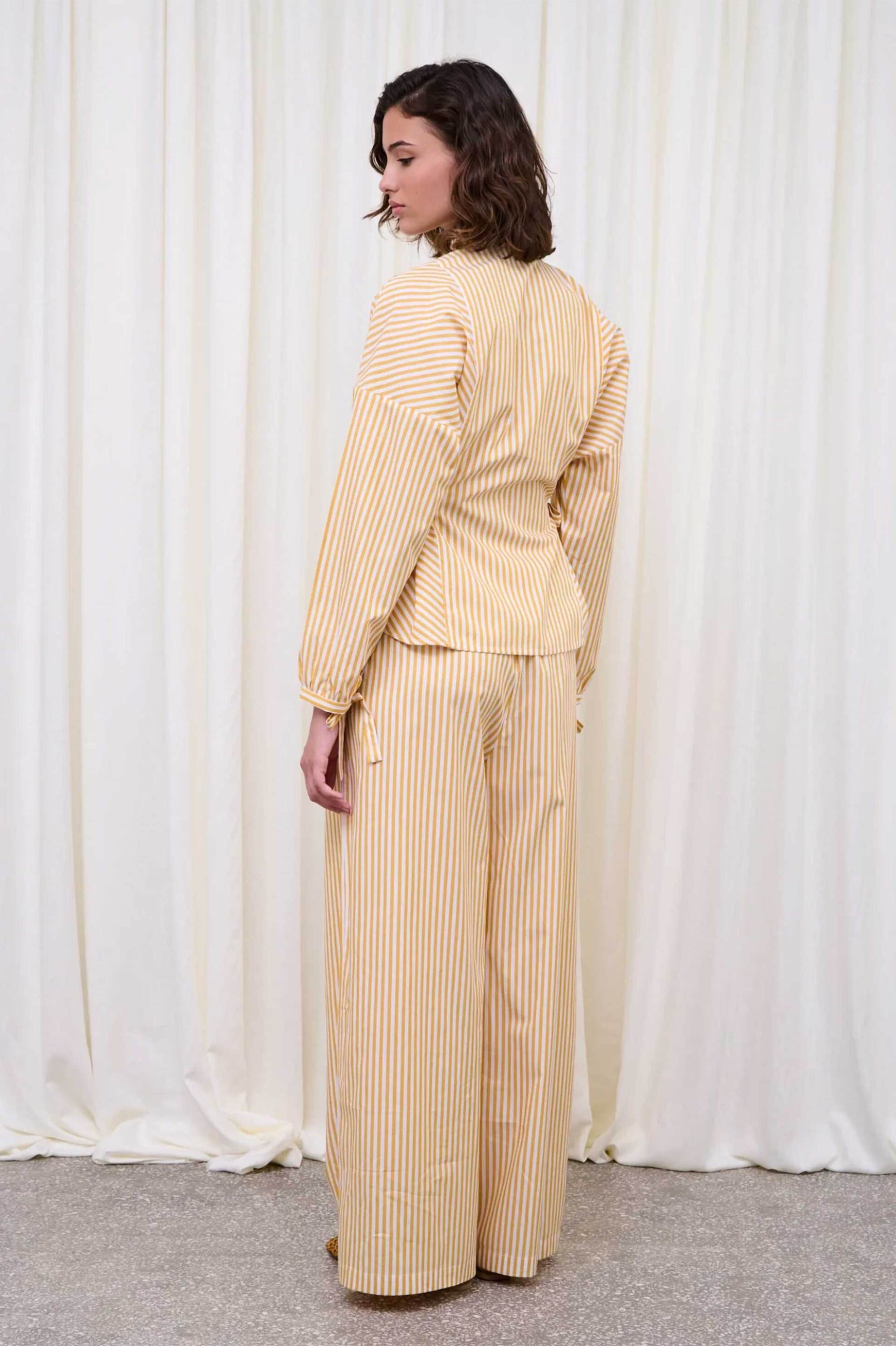 Capetanissa γυναικείο πουκάμισο με ριγέ σχέδιο Relaxed Fit "Anassa" - CP142H03PST Κίτρινο φωτογραφία