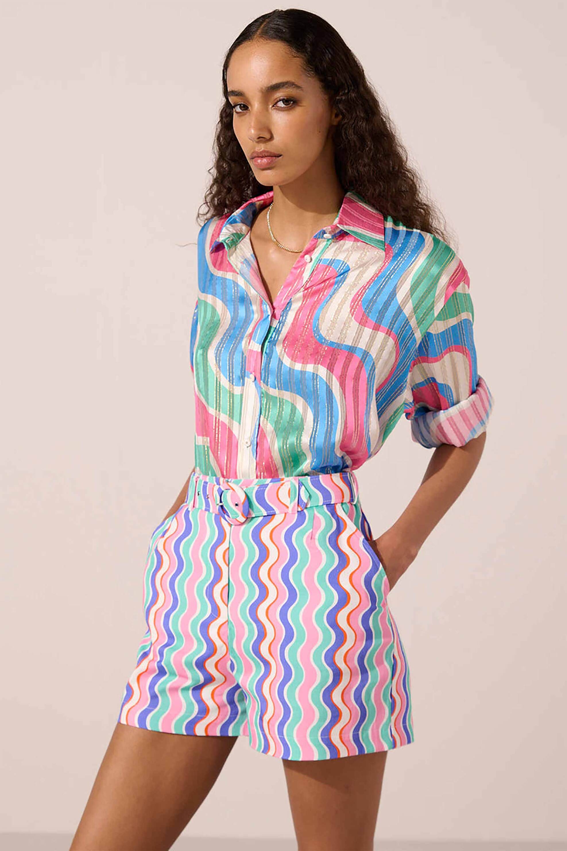 PAOLITA Paolita γυναικείο σορτς ψηλόμεσο με all-over print "Playground Love Ricki" - BW2543RS-PL Πολύχρωμο