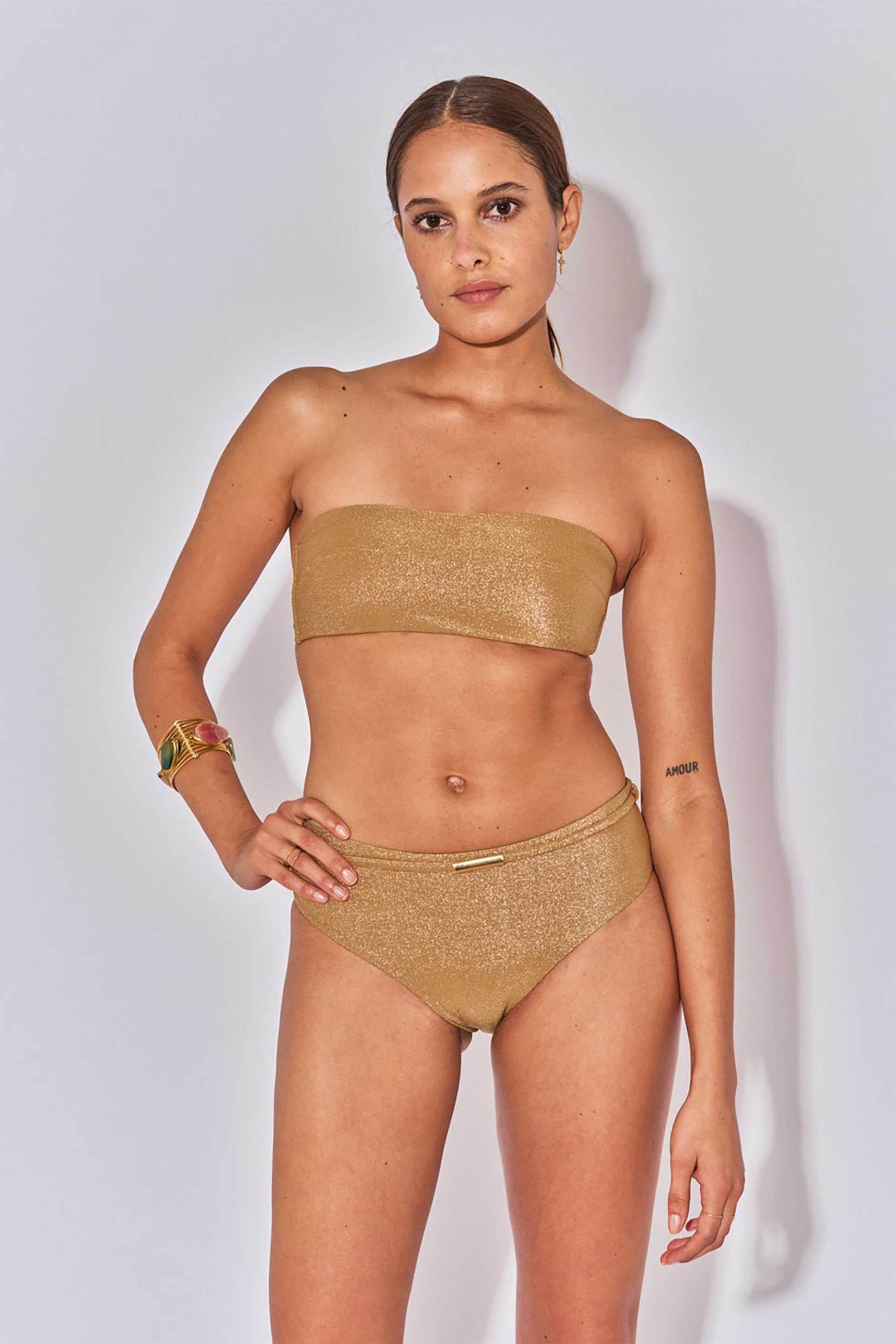 BELIZA Beliza γυναικείο μαγιό σλιπ "Niki Lurex Gold" - NIKISHORTYLX/SS25 Χρυσό