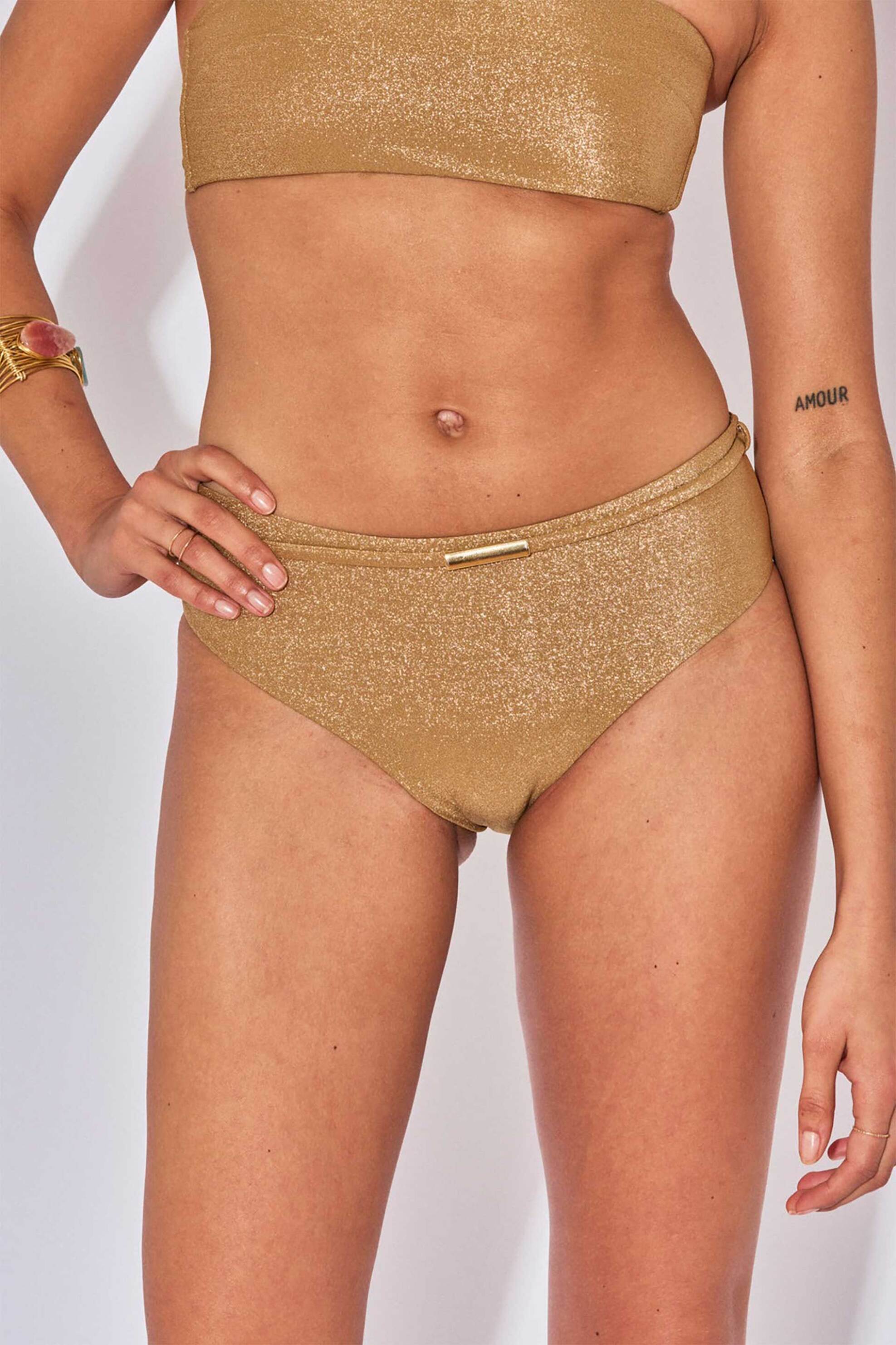 Beliza γυναικείο μαγιό σλιπ "Niki Lurex Gold" - NIKISHORTYLX/SS25 Χρυσό φωτογραφία