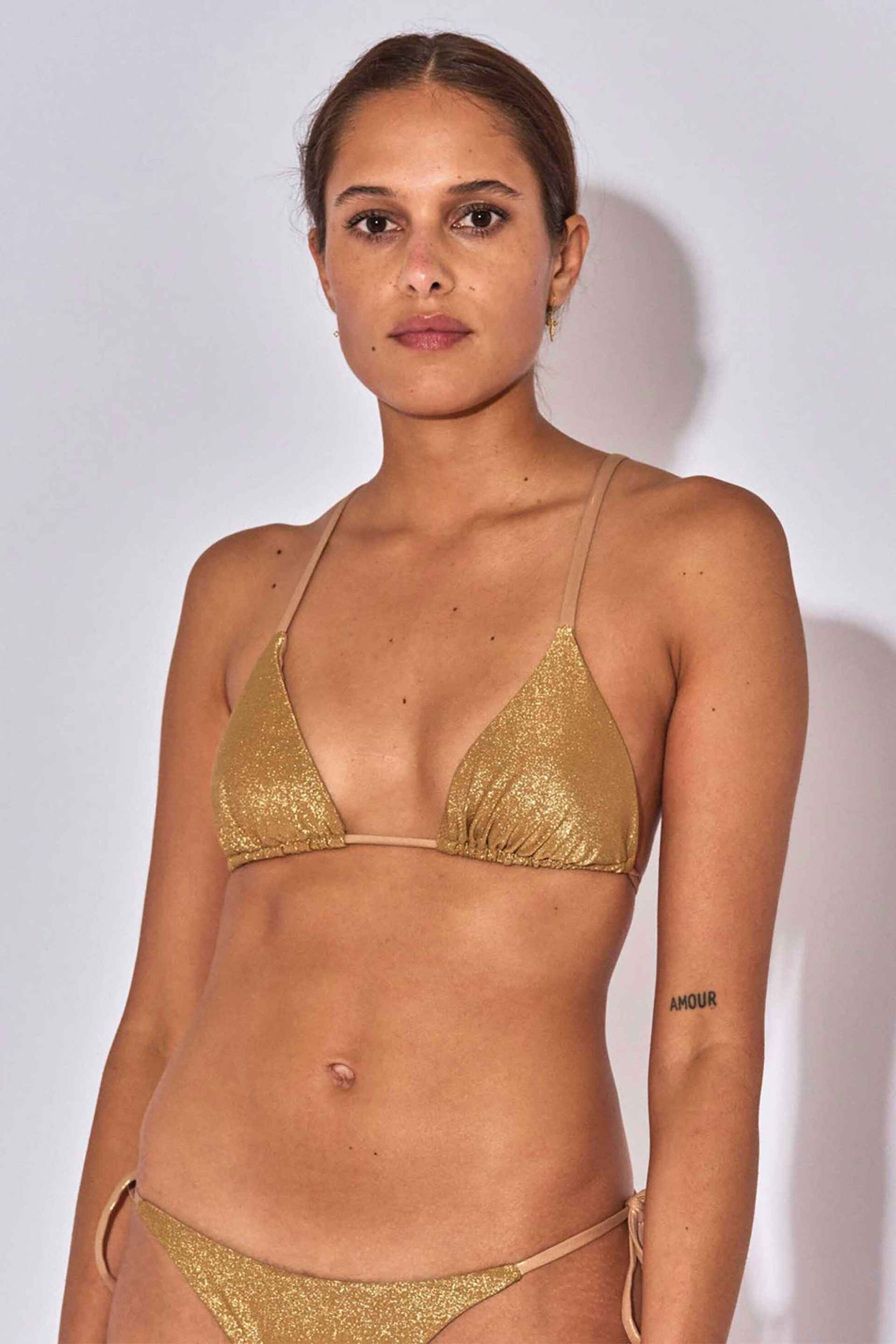 BELIZA Beliza γυναικείο μαγιό τοπ triangle "Niki Lurex Gold" - NIKITOPLX/SS25 Χρυσό