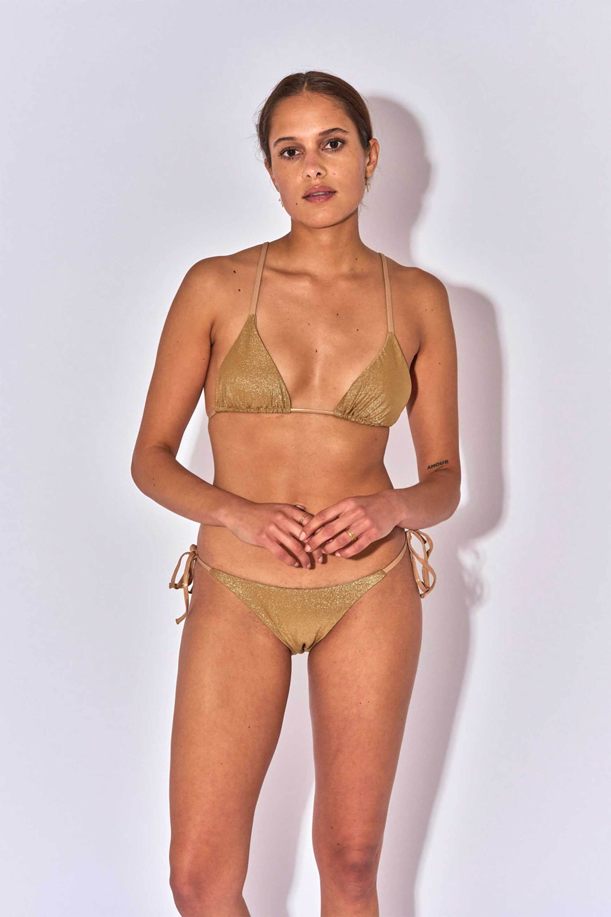 Beliza γυναικείο μαγιό τοπ triangle "Niki Lurex Gold" - NIKITOPLX/SS25 Χρυσό φωτογραφία