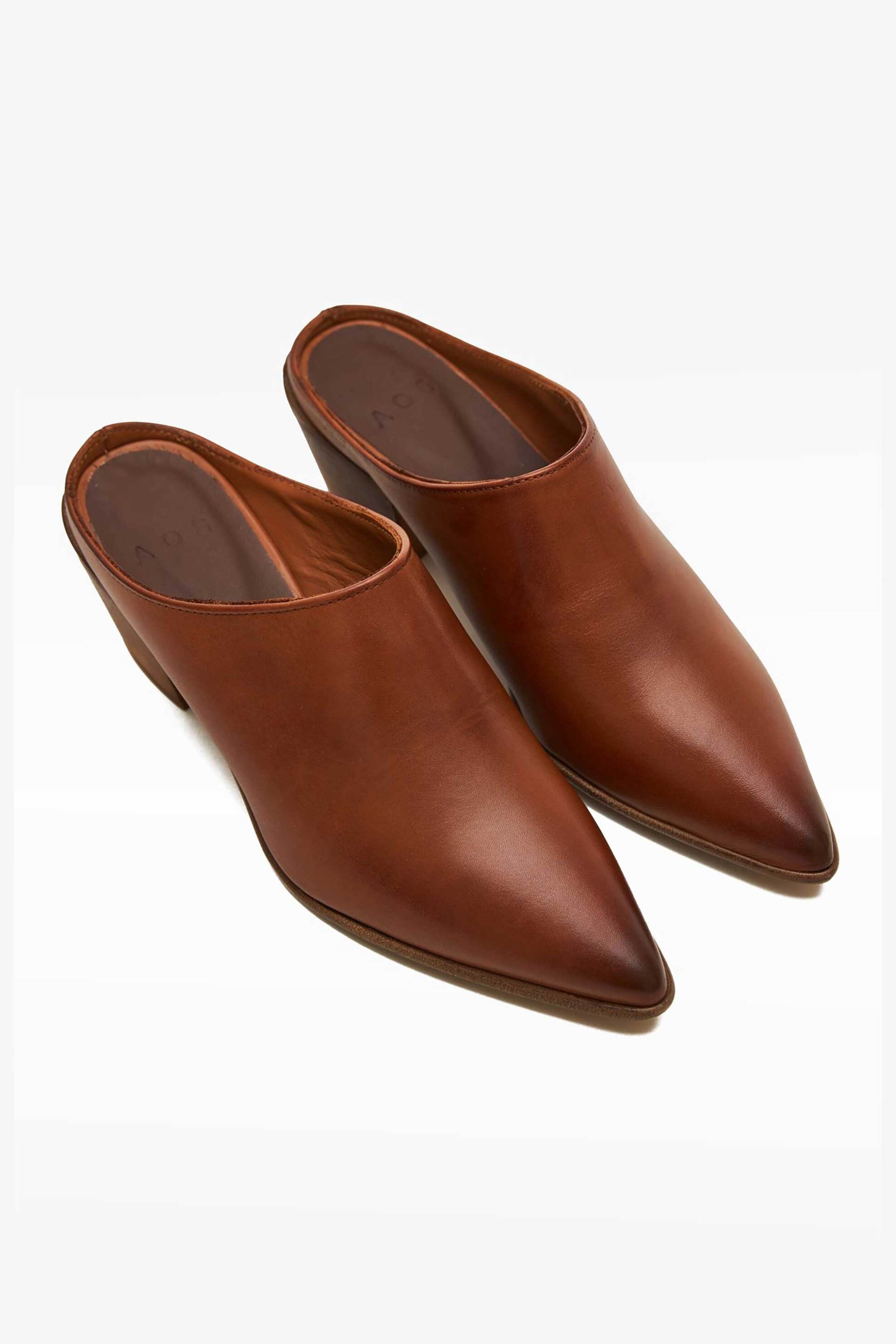 AOS γυναικεία δερμάτινα mules - 1.W.FT07202.TAN.38 Ταμπά φωτογραφία
